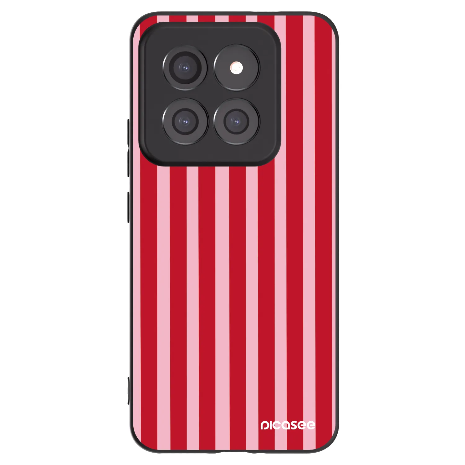 Picasee Μαύρη θήκη σιλικόνης για Xiaomi 14 Pro - Lines red