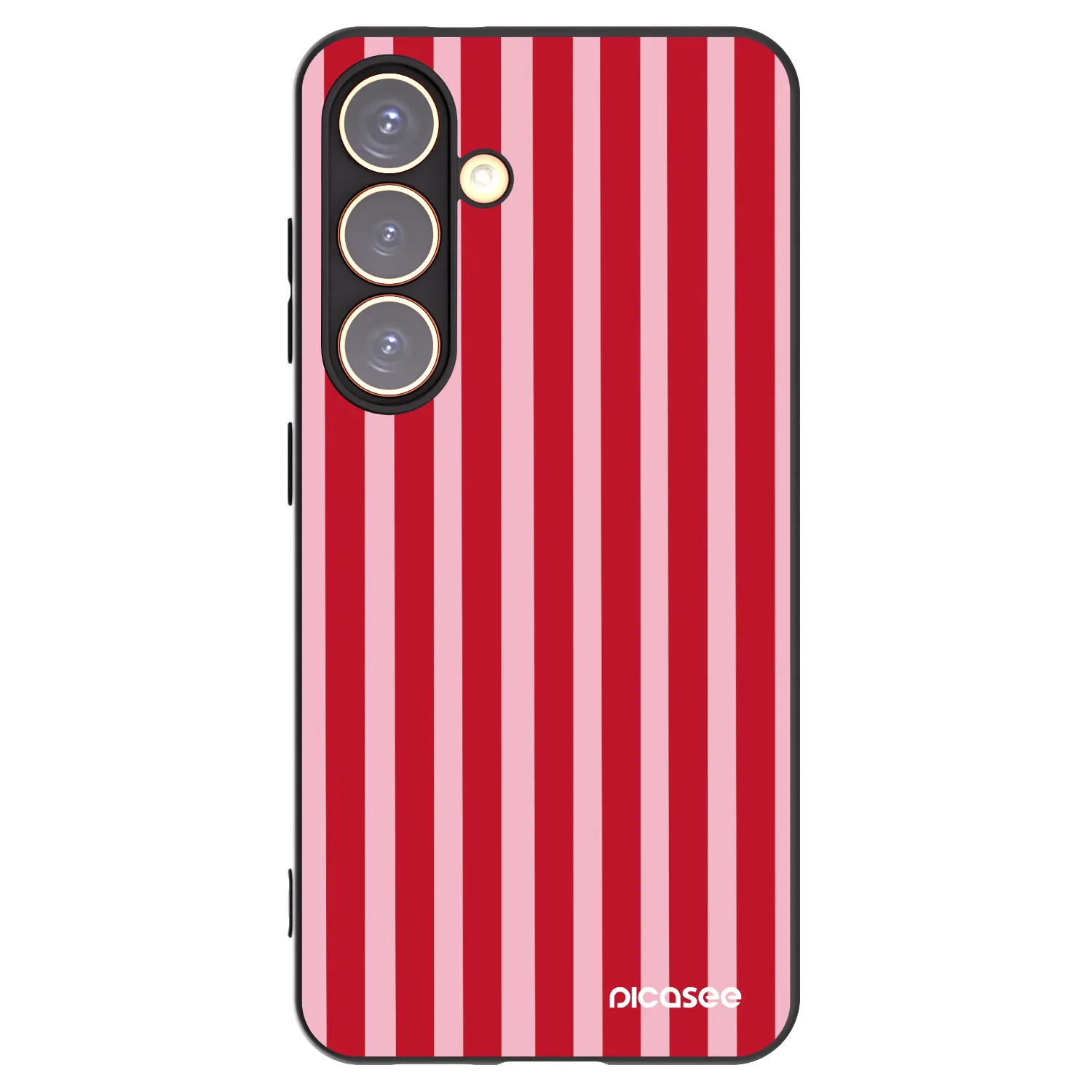 Picasee Μαύρη θήκη σιλικόνης για Samsung Galaxy S24 S921B 5G - Lines red