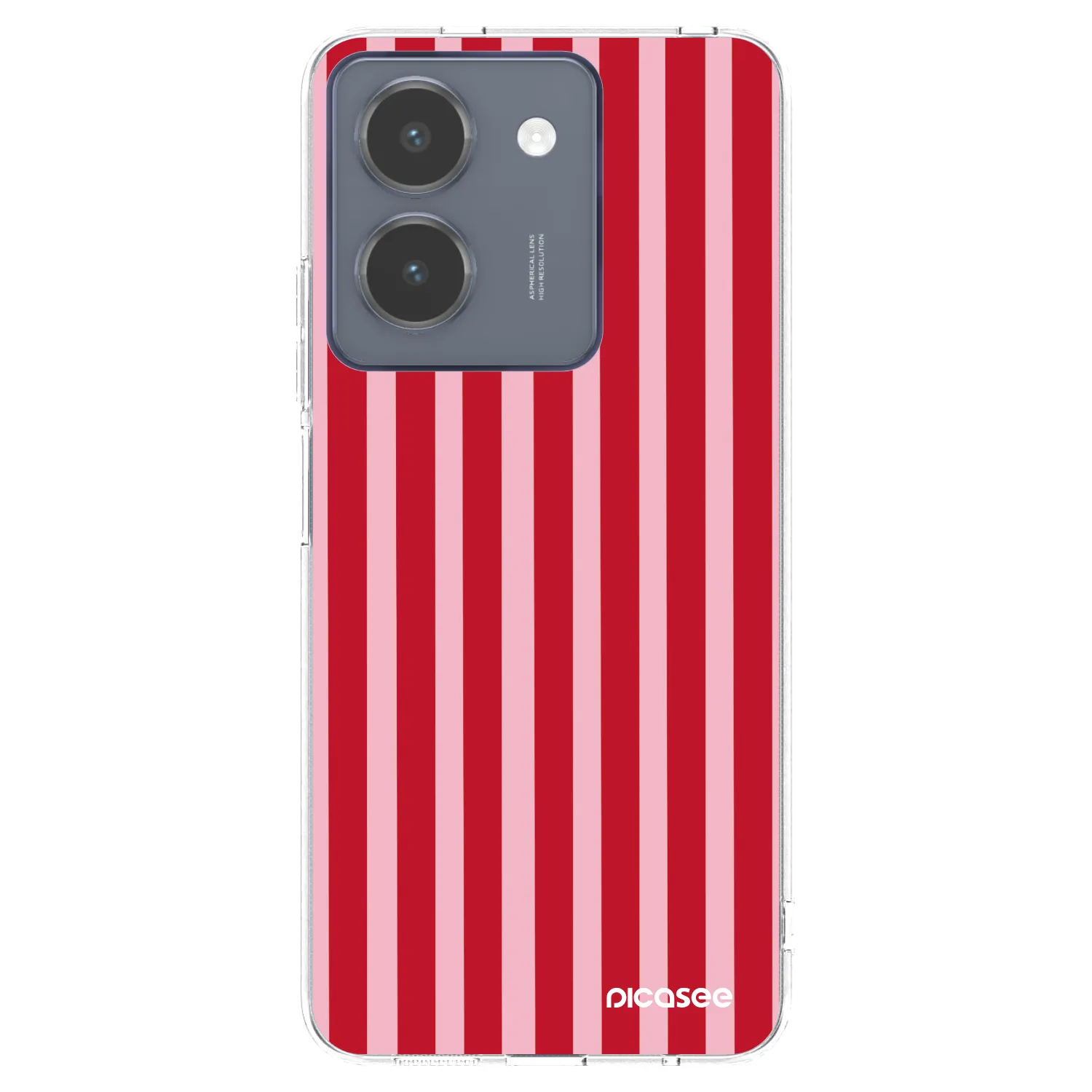 Picasee διαφανής θήκη σιλικόνης Vivo Y36 4G - Lines red
