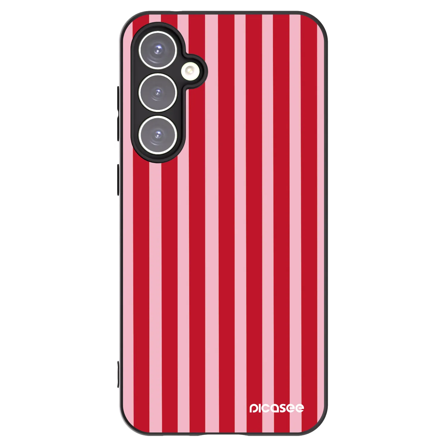Picasee Μαύρη θήκη σιλικόνης για Samsung Galaxy S23 FE S711B - Lines red