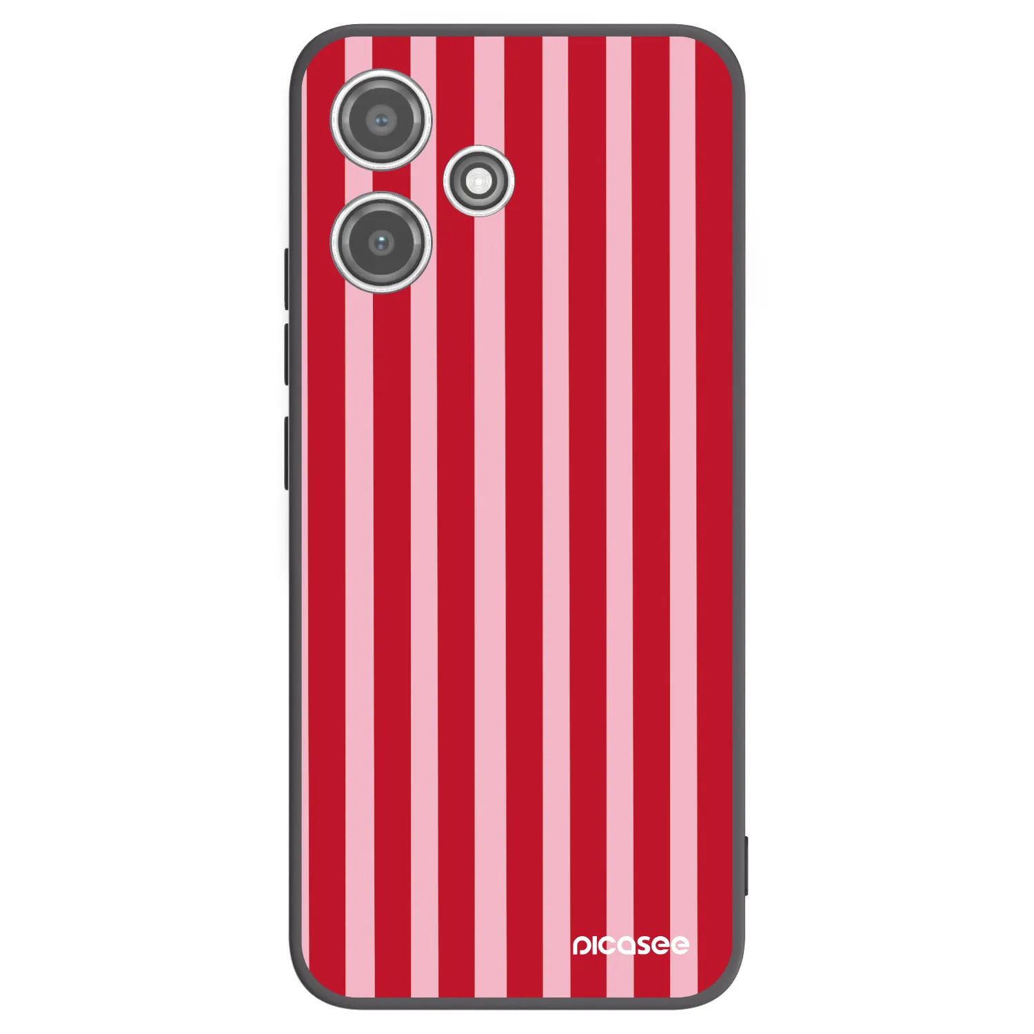 Picasee Μαύρη θήκη σιλικόνης για Xiaomi Redmi 12 5G - Lines red