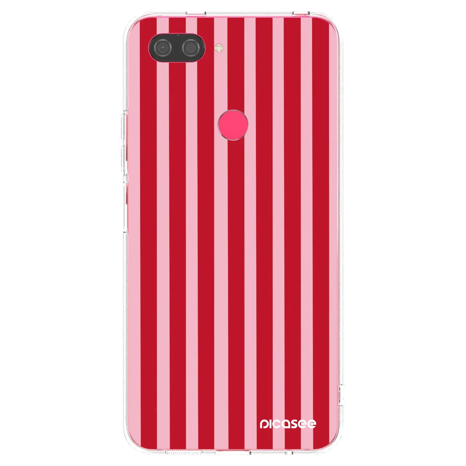 Picasee διαφανής θήκη σιλικόνης Xiaomi Mi 8 Lite - Lines red