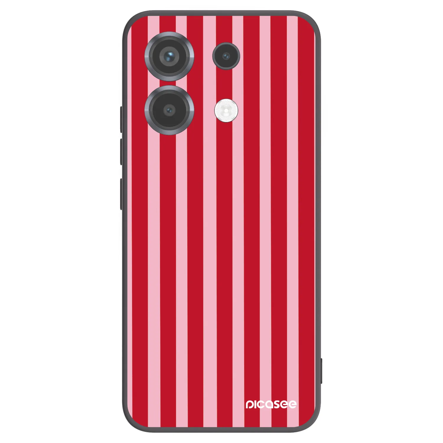Picasee Μαύρη θήκη σιλικόνης για Xiaomi Poco X6 - Lines red