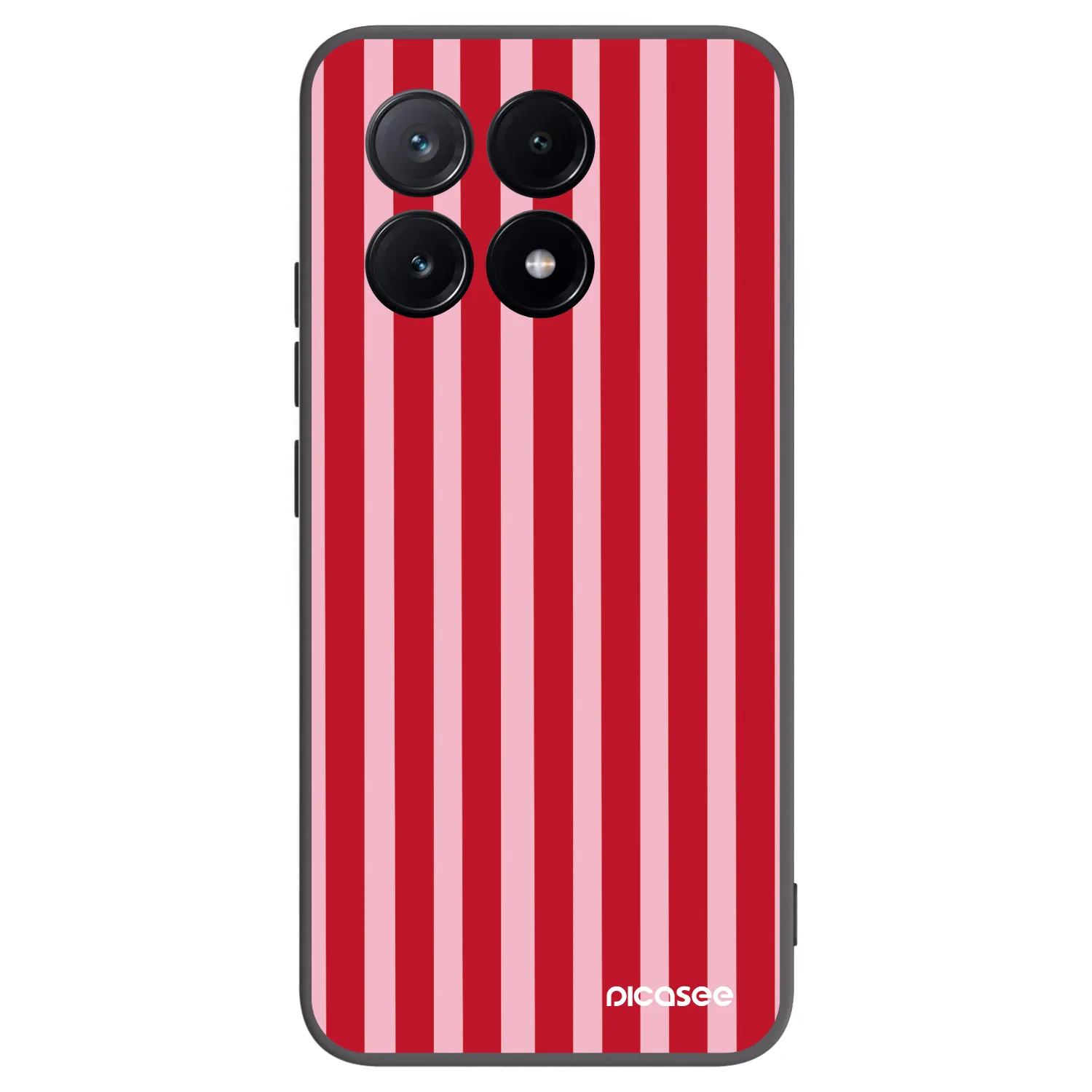 Picasee Μαύρη θήκη σιλικόνης για Xiaomi Poco X6 Pro - Lines red