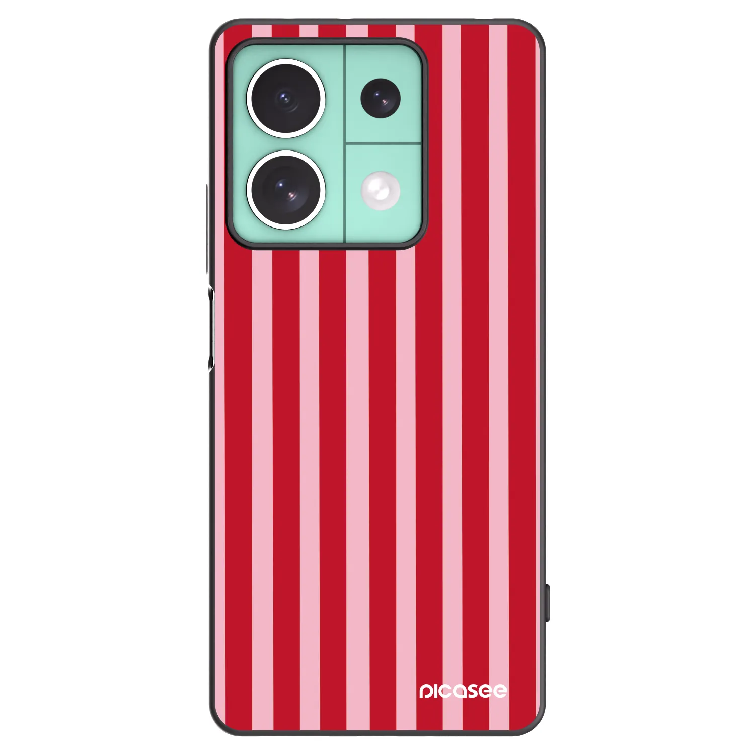 Picasee Μαύρη θήκη σιλικόνης για Xiaomi Redmi Note 13 5G - Lines red