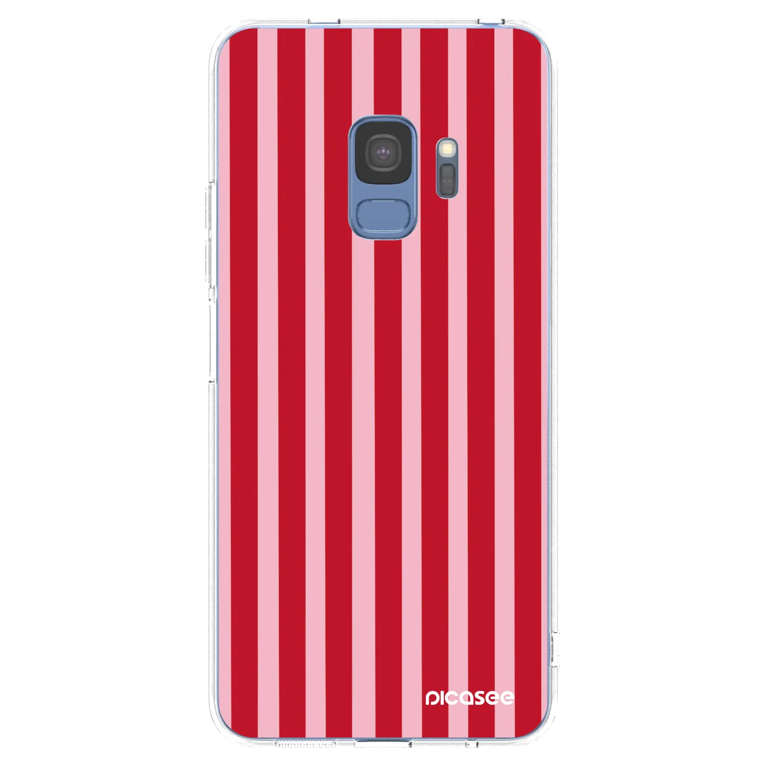 Picasee διαφανής θήκη σιλικόνης Samsung Galaxy S9 G960F - Lines red