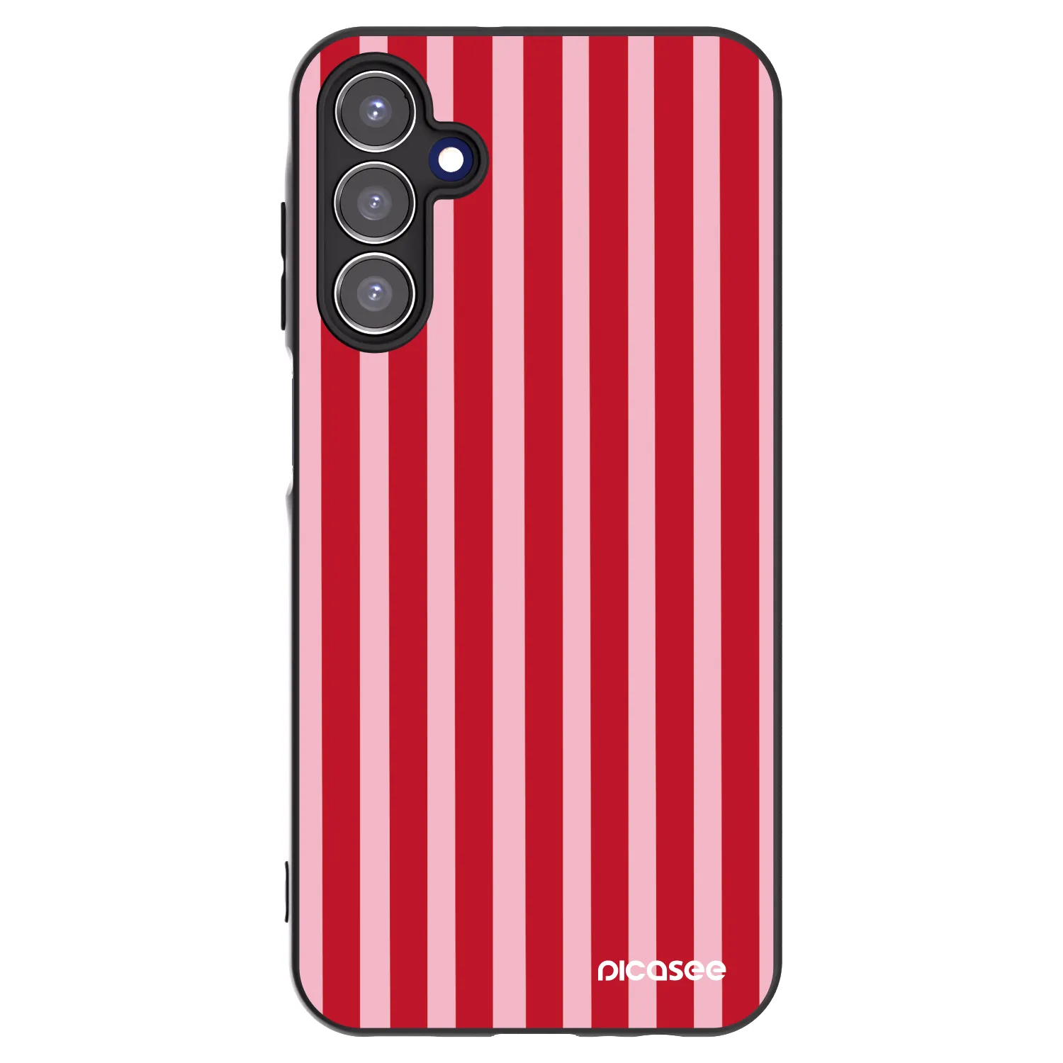 Picasee Μαύρη θήκη σιλικόνης για Samsung Galaxy A15 A156B 5G - Lines red