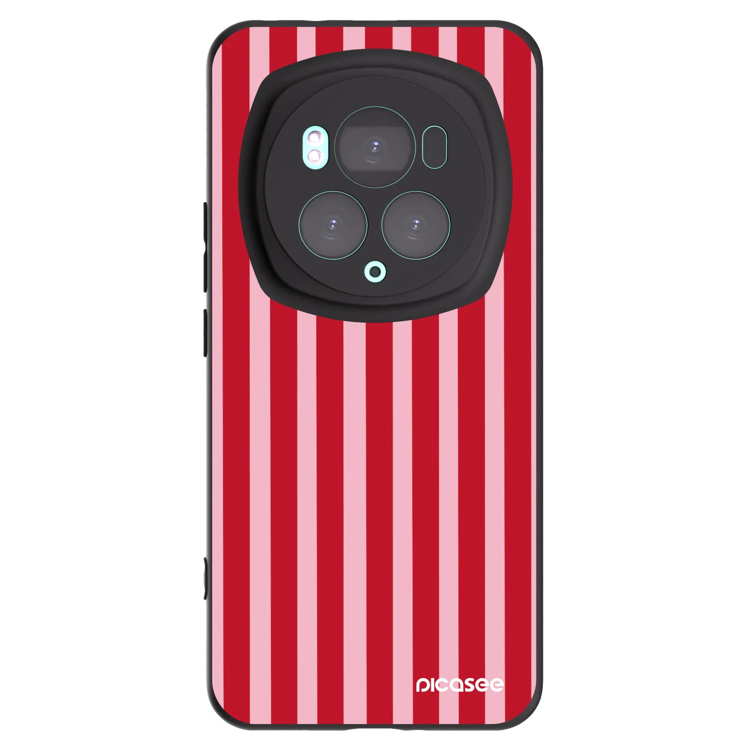 Picasee Μαύρη θήκη σιλικόνης για Honor Magic6 Pro - Lines red