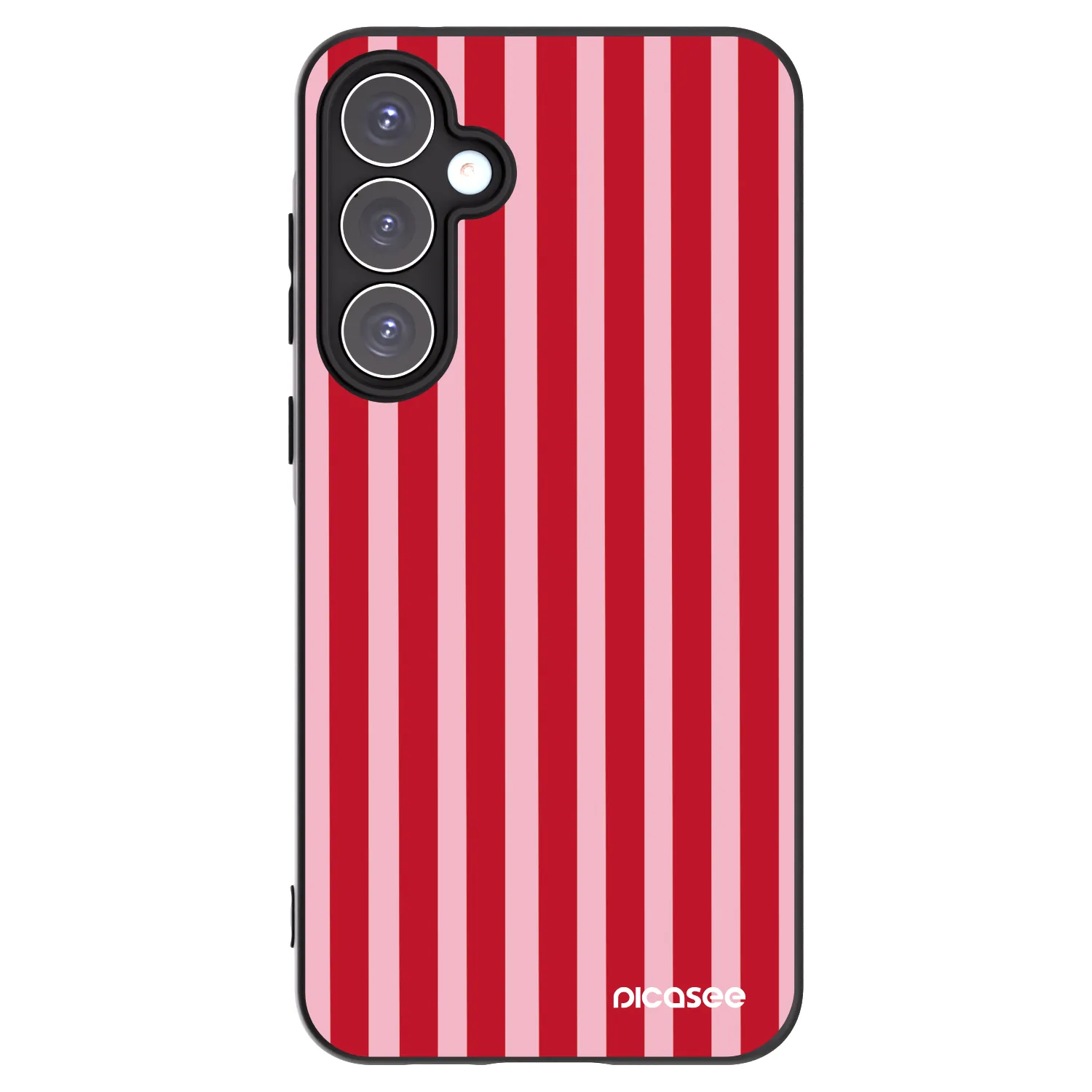 Picasee Μαύρη θήκη σιλικόνης για Samsung Galaxy A55 5G A556B - Lines red