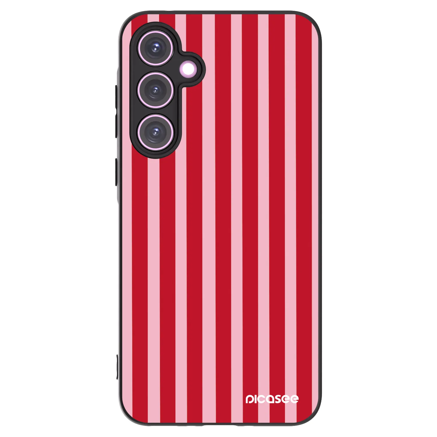 Picasee Μαύρη θήκη σιλικόνης για Samsung Galaxy A35 5G A356B - Lines red