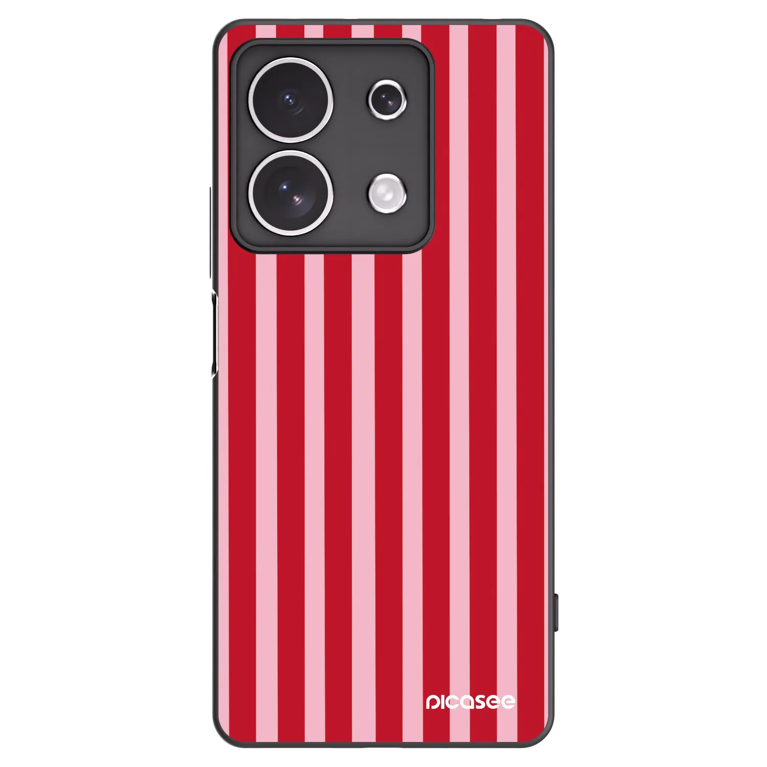 Picasee Μαύρη θήκη σιλικόνης για Xiaomi Redmi Note 13 4G - Lines red