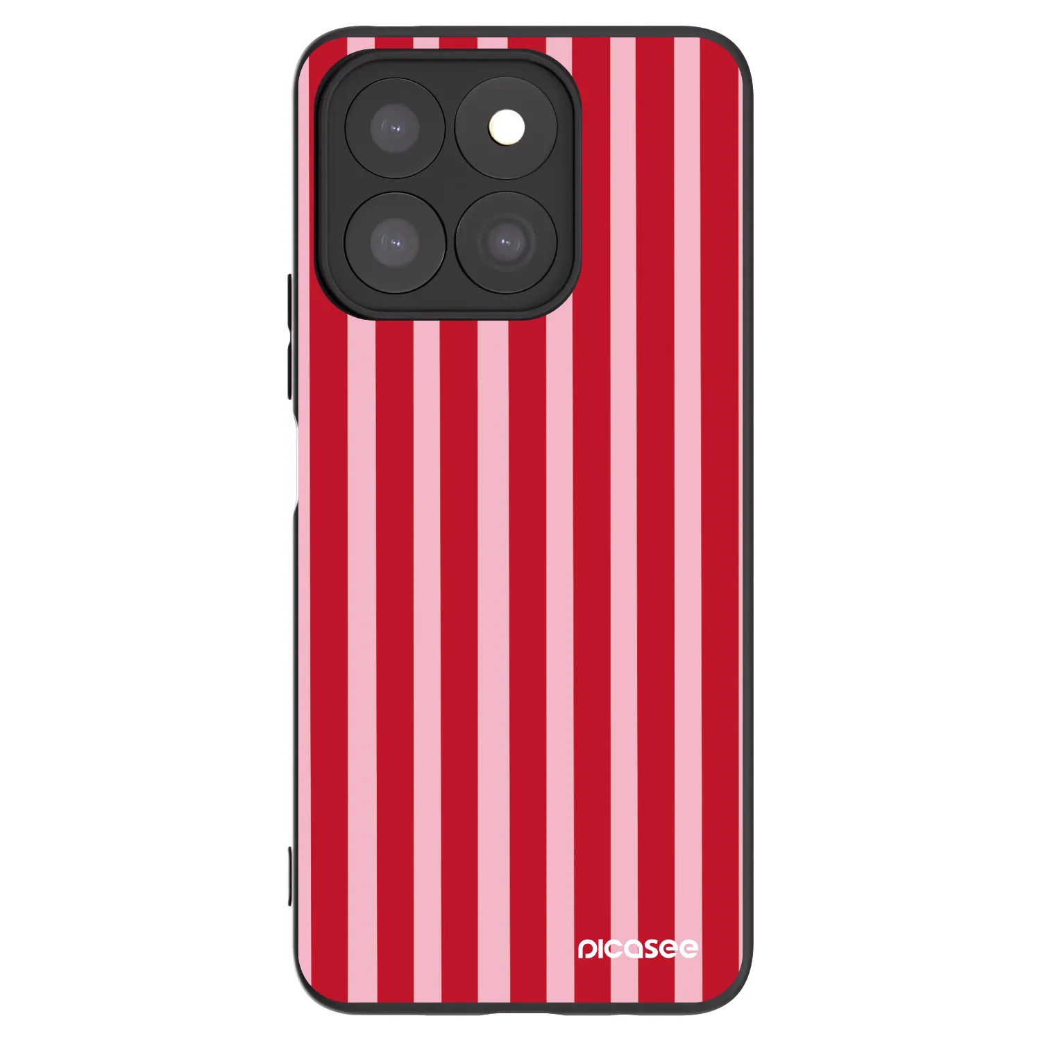 Picasee Μαύρη θήκη σιλικόνης για Honor X8b - Lines red