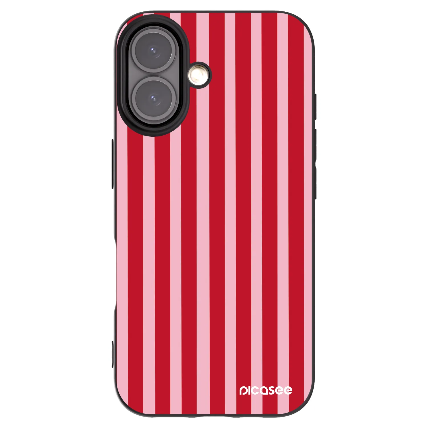 Picasee Μαύρη θήκη σιλικόνης για Apple iPhone 16 - Lines red