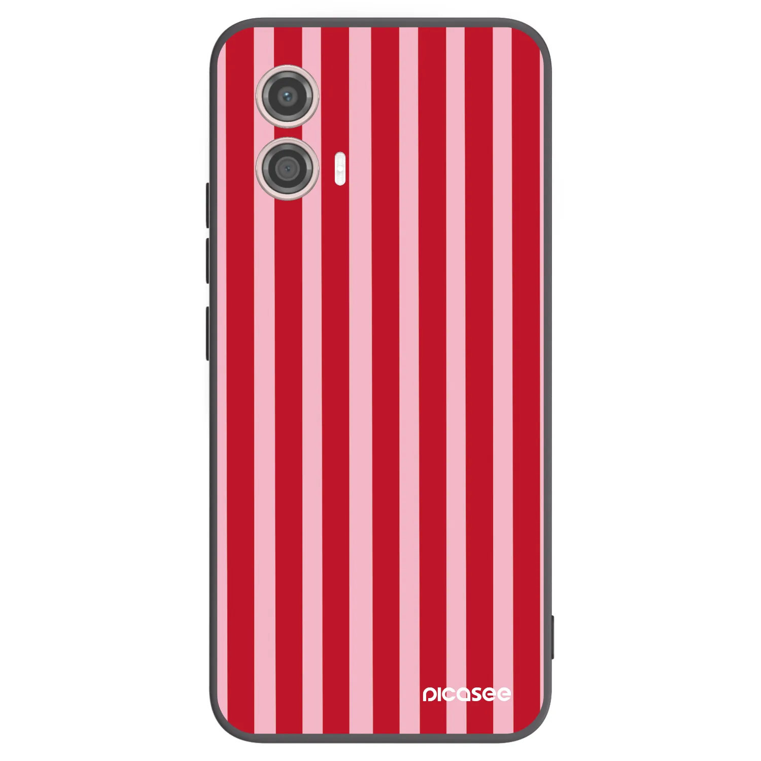 Picasee Μαύρη θήκη σιλικόνης για Motorola Moto G53 5G - Lines red