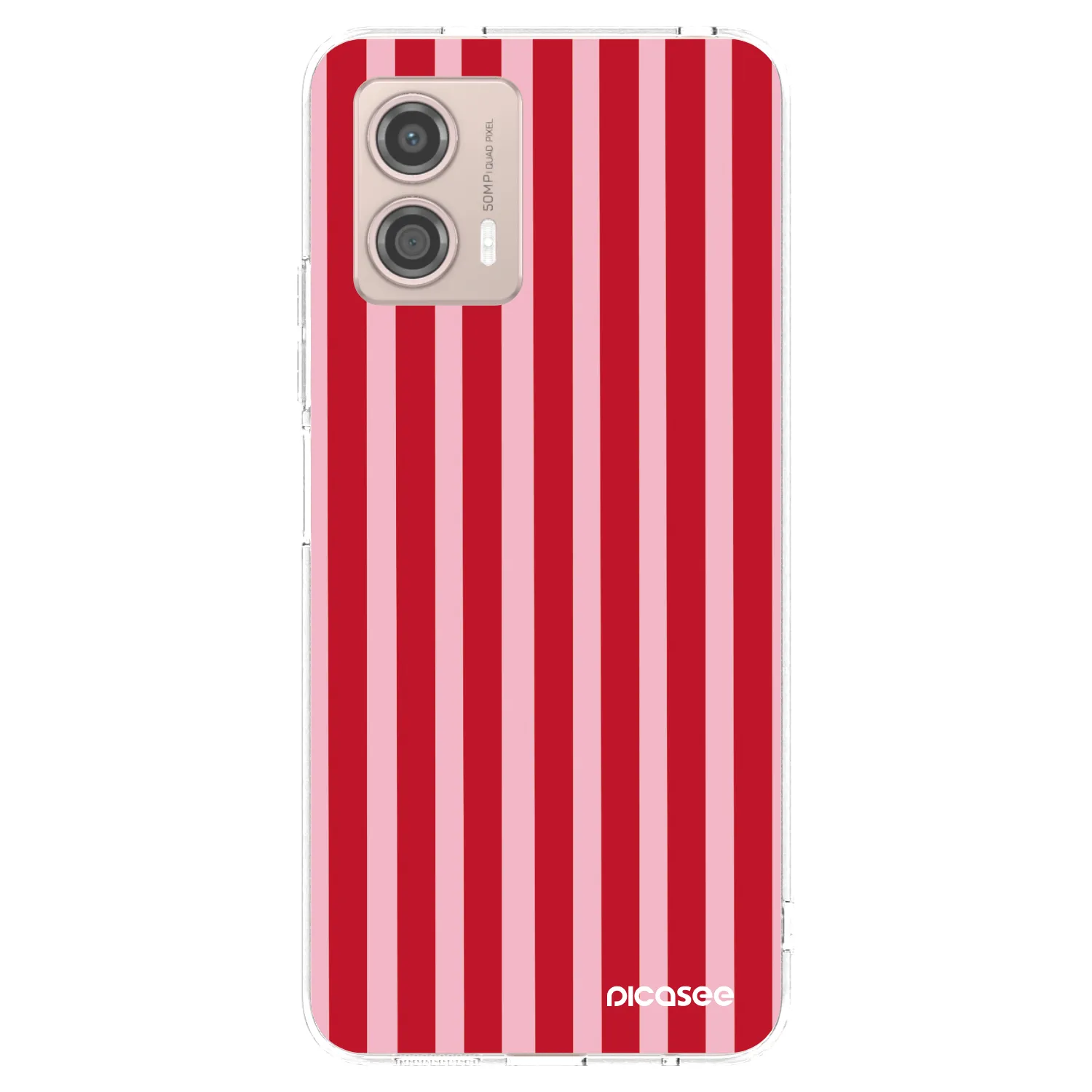 Picasee διαφανής θήκη σιλικόνης Motorola Moto G53 5G - Lines red