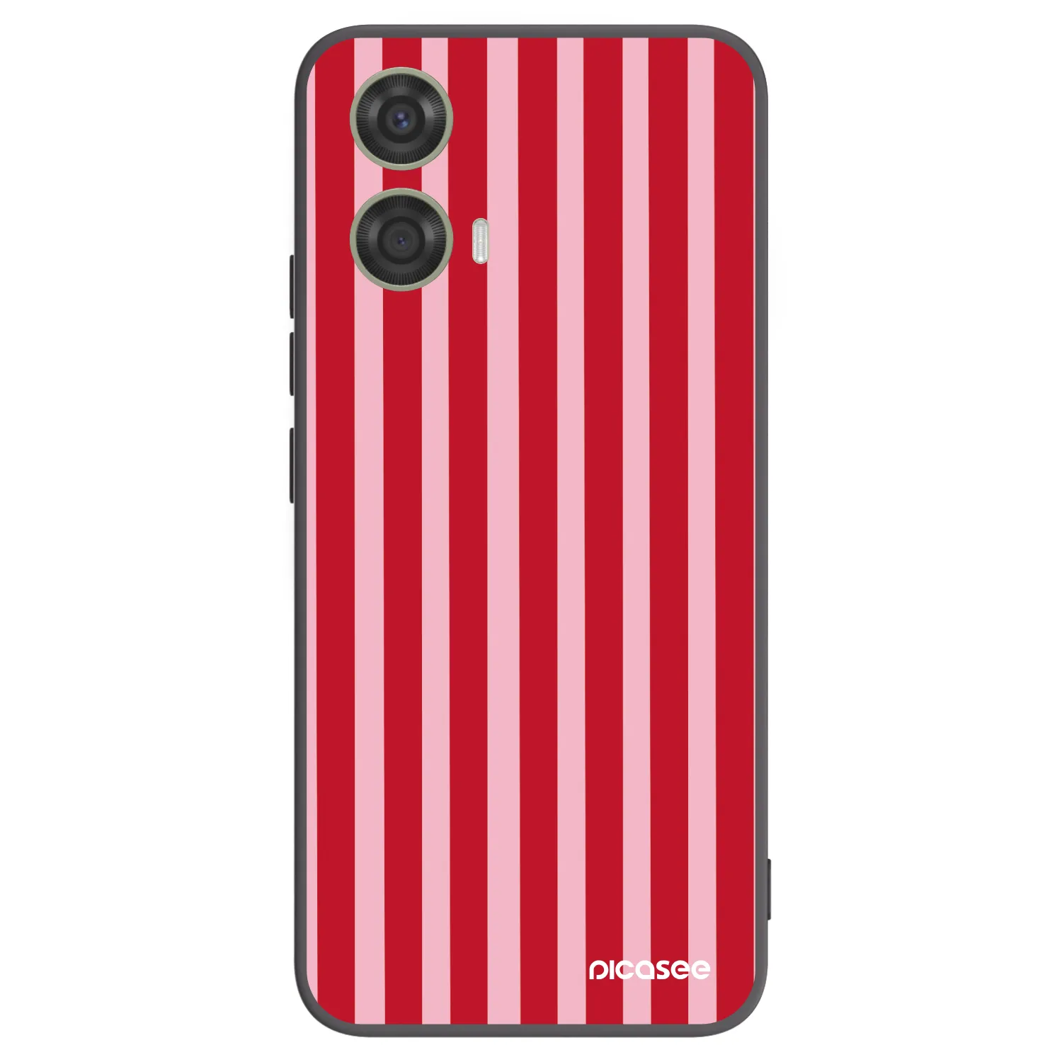 Picasee Μαύρη θήκη σιλικόνης για Motorola Moto G24 - Lines red