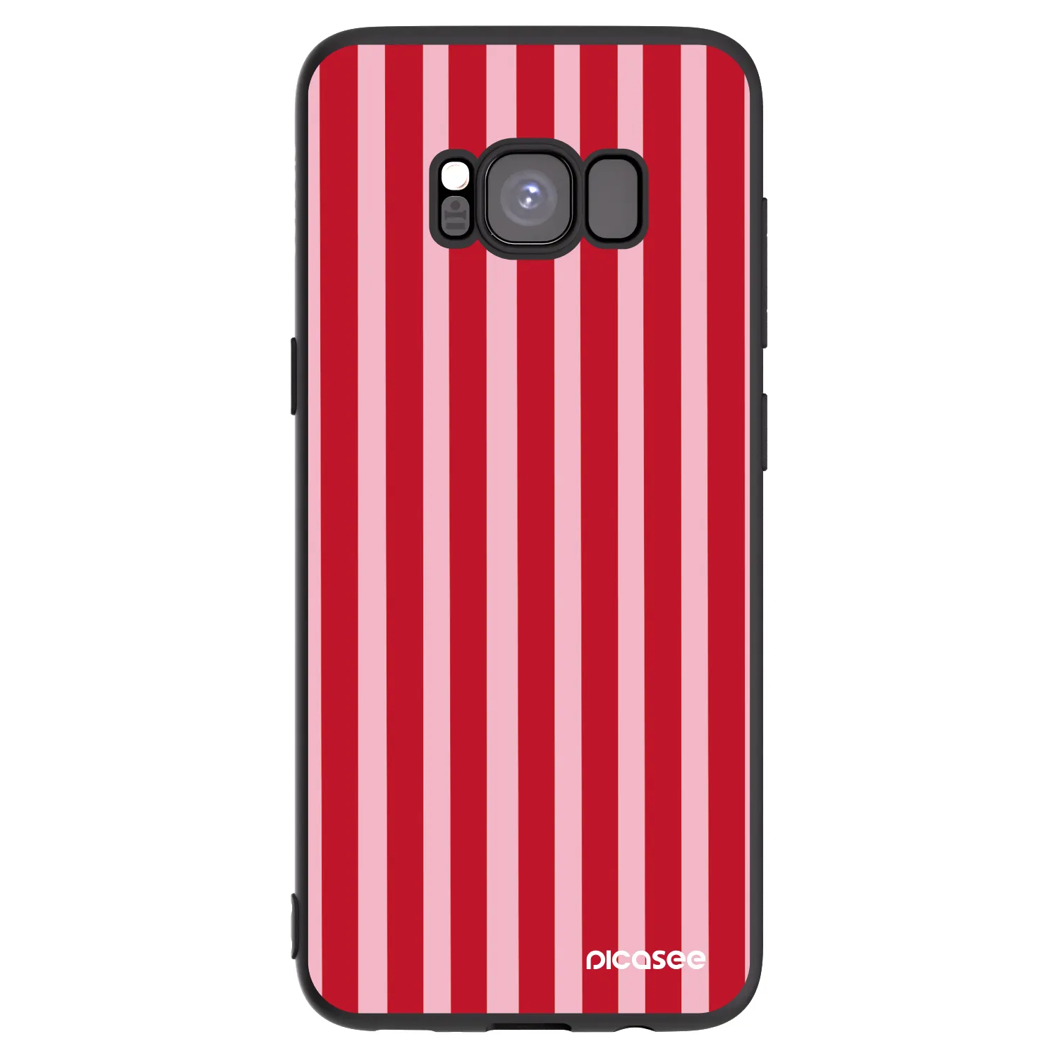 Picasee Μαύρη θήκη σιλικόνης για Samsung Galaxy S8 G950F - Lines red