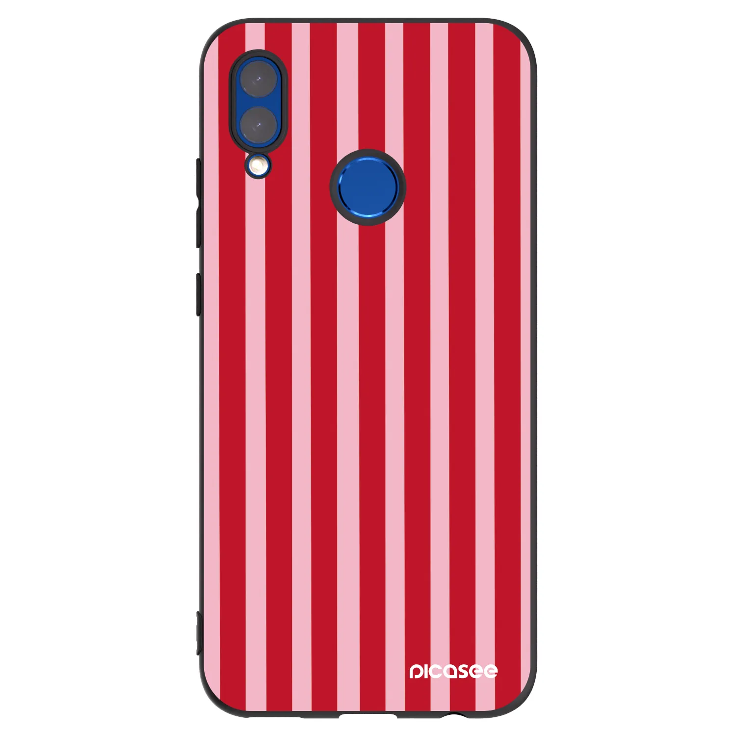 Picasee Μαύρη θήκη σιλικόνης για Huawei P Smart 2019 - Lines red