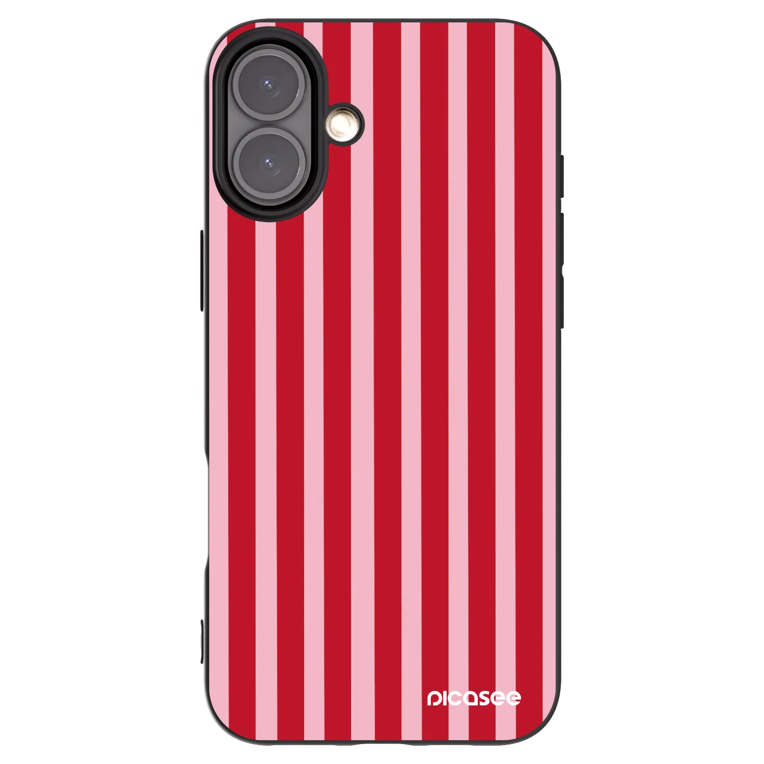 Picasee Μαύρη θήκη σιλικόνης για Apple iPhone 16 Plus - Lines red