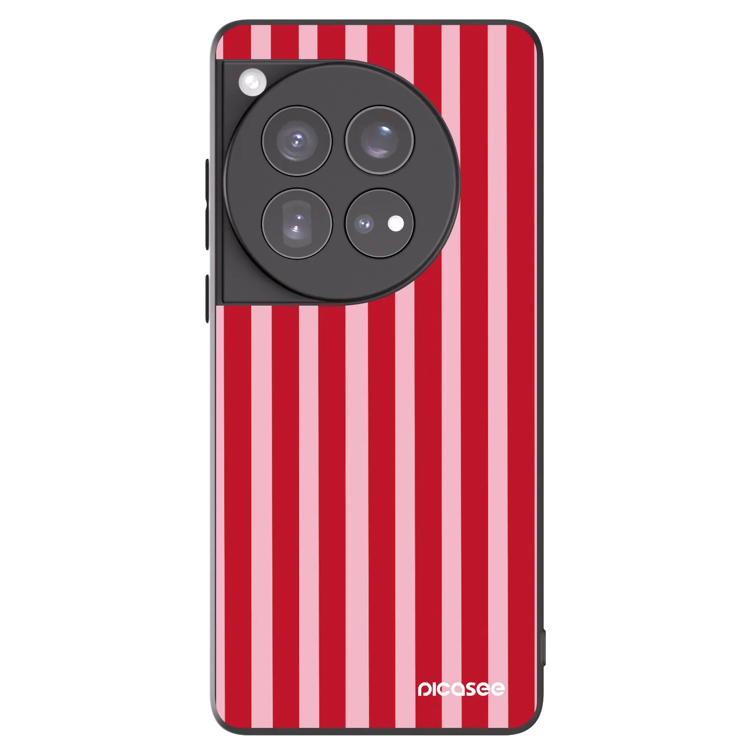 Picasee Μαύρη θήκη σιλικόνης για OnePlus 12 5G - Lines red
