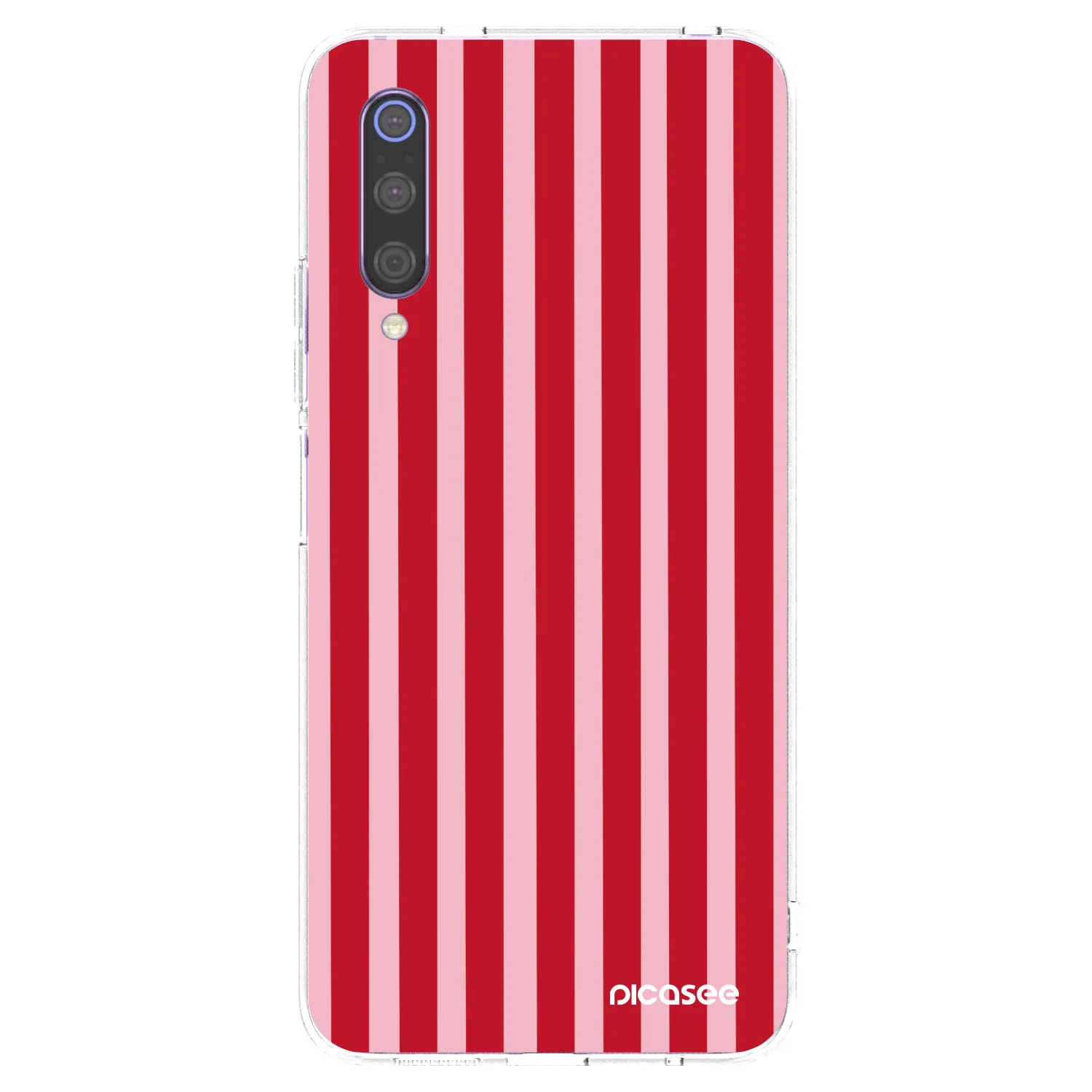 Picasee διαφανής θήκη σιλικόνης Xiaomi Mi 9 - Lines red