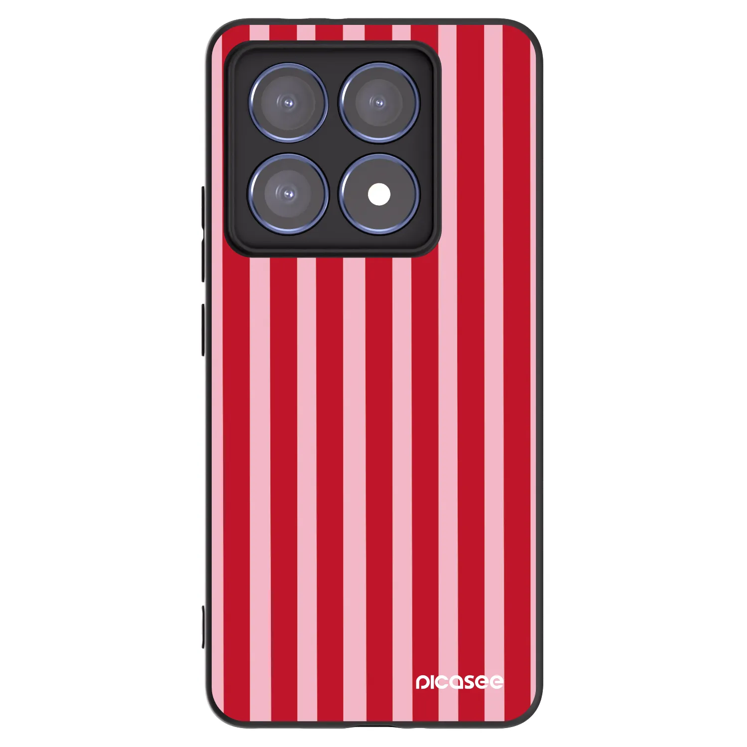 Picasee Μαύρη θήκη σιλικόνης για Xiaomi 14T Pro - Lines red
