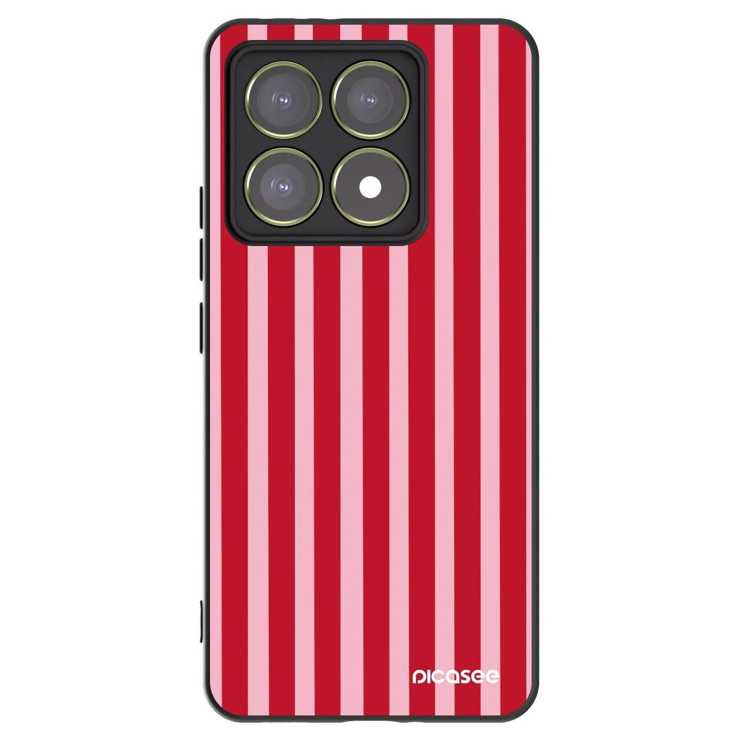 Picasee Μαύρη θήκη σιλικόνης για Xiaomi 14T - Lines red
