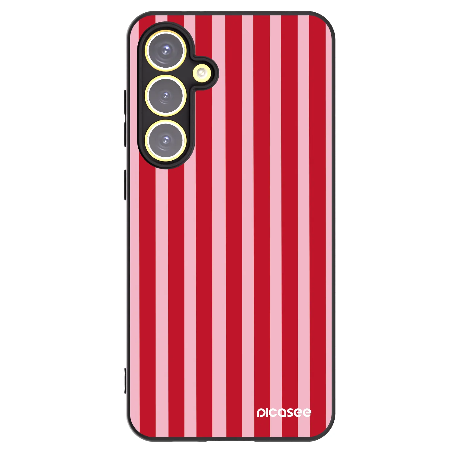 Picasee Μαύρη θήκη σιλικόνης για Samsung Galaxy S24 FE S721B - Lines red