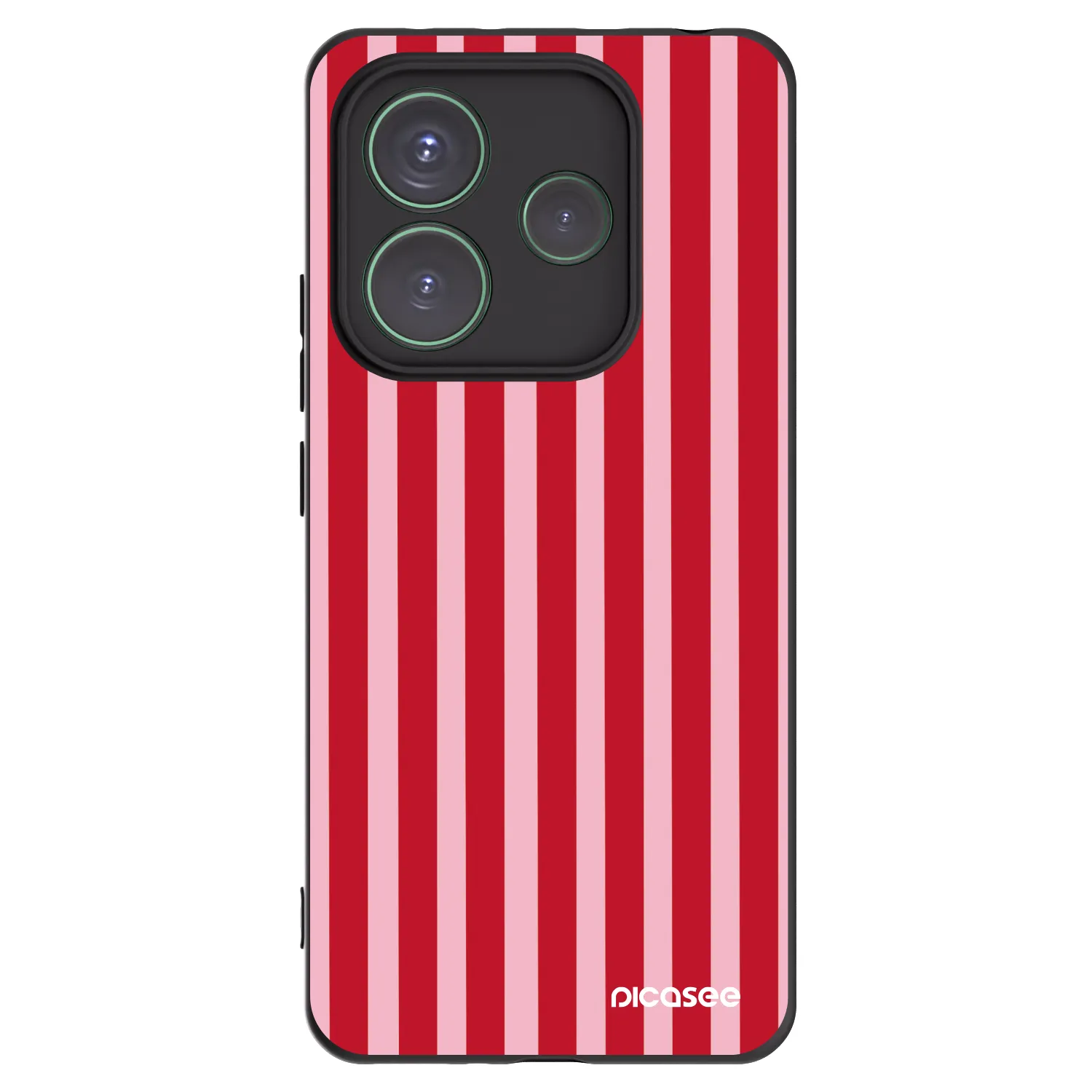 Picasee Μαύρη θήκη σιλικόνης για Xiaomi Redmi Note 14 5G - Lines red