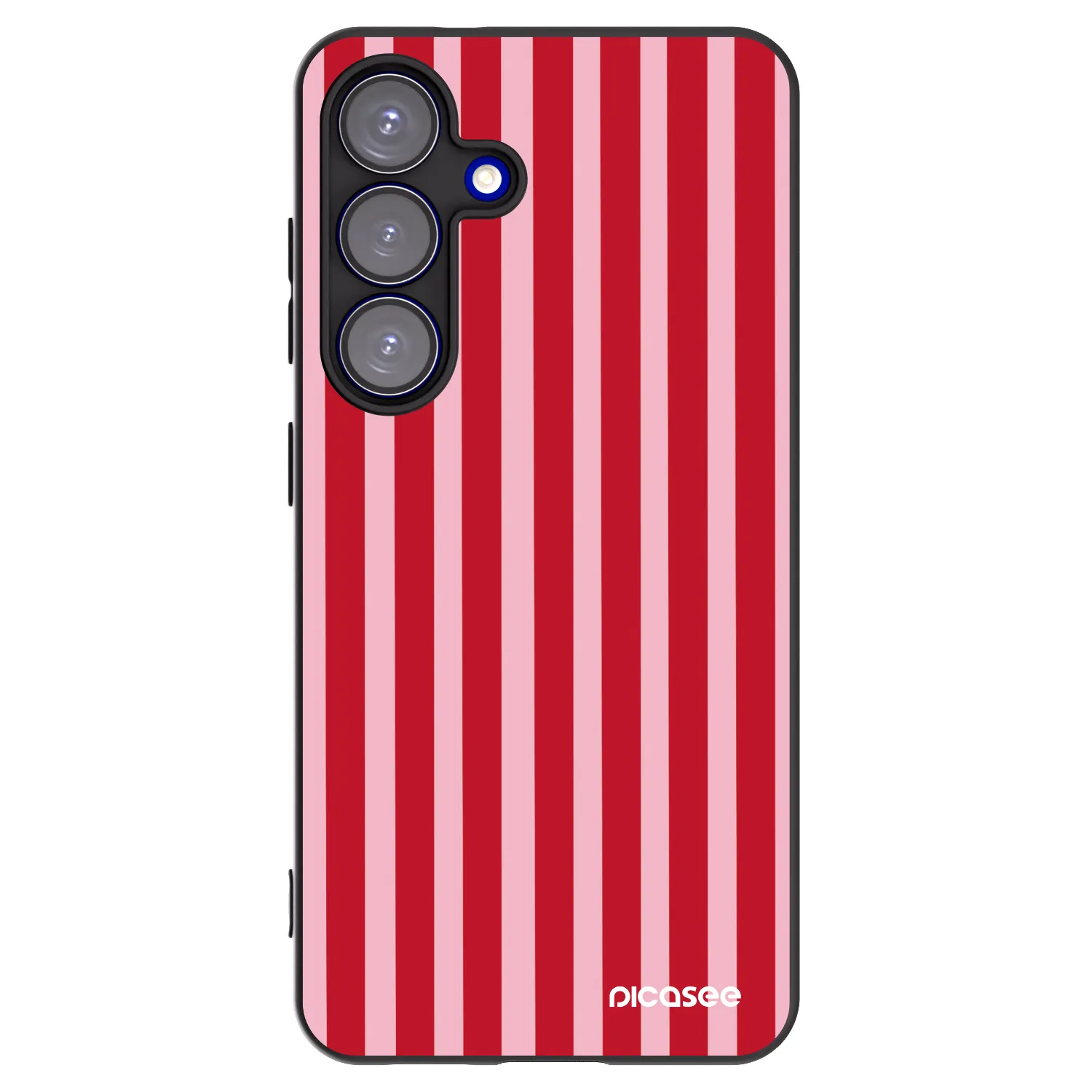 Picasee Μαύρη θήκη σιλικόνης για Samsung Galaxy S25 5G - Lines red
