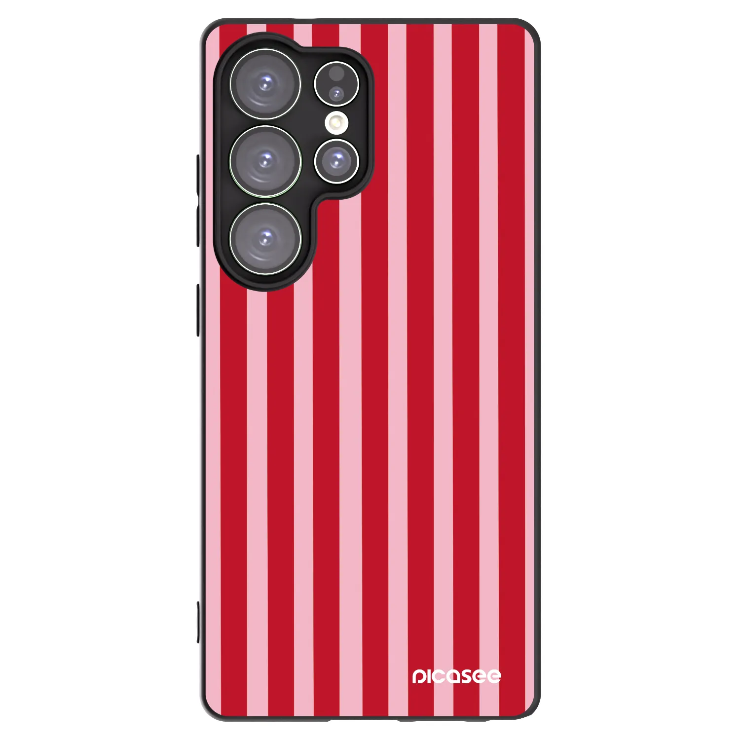 Picasee Μαύρη θήκη σιλικόνης για Samsung Galaxy S25 Ultra 5G - Lines red