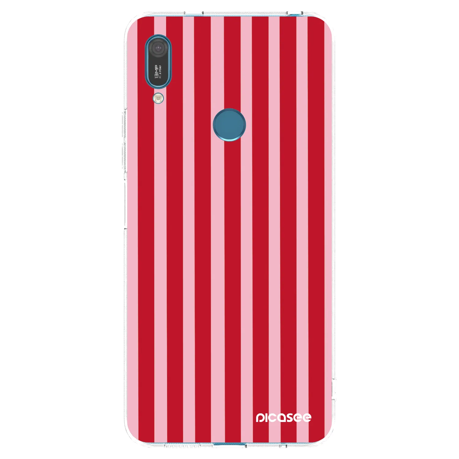 Picasee διαφανής θήκη σιλικόνης Huawei Y7 2019 - Lines red