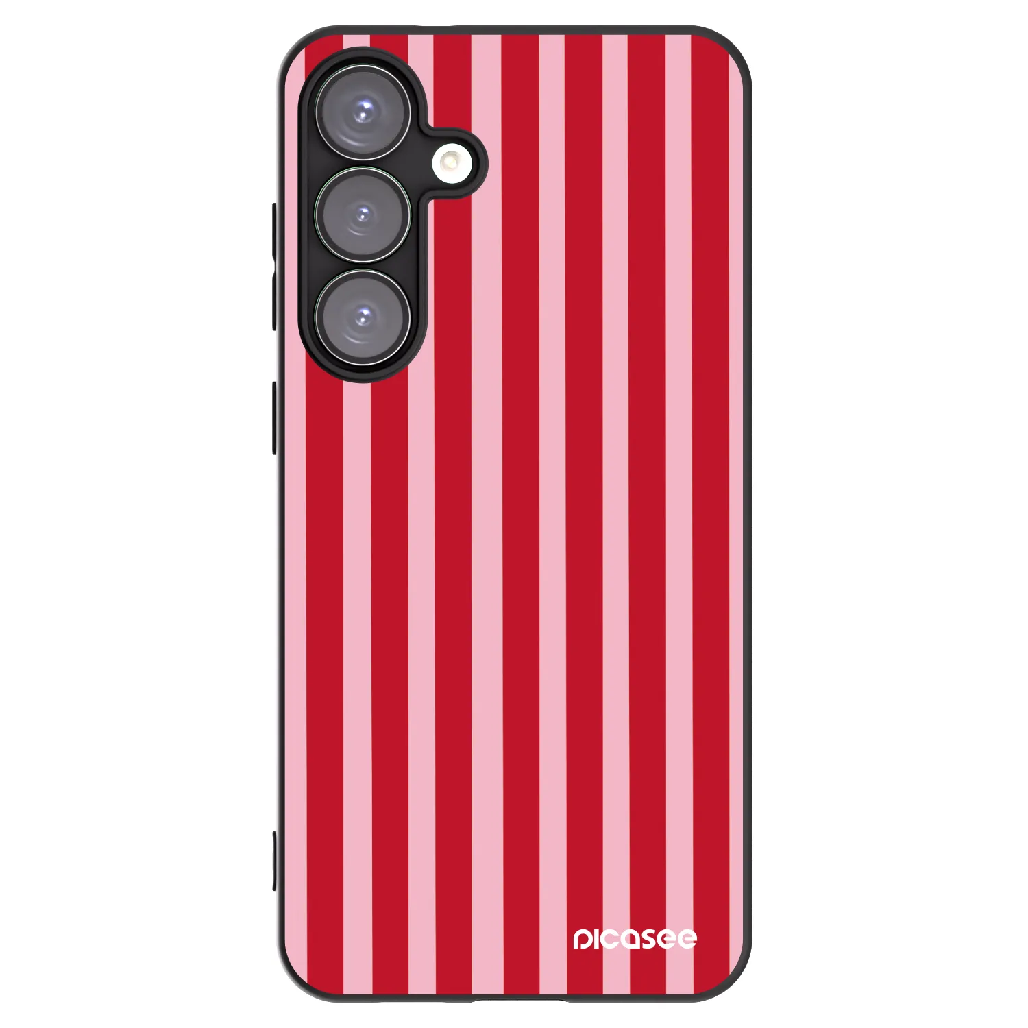 Picasee Μαύρη θήκη σιλικόνης για Samsung Galaxy S25+ 5G - Lines red