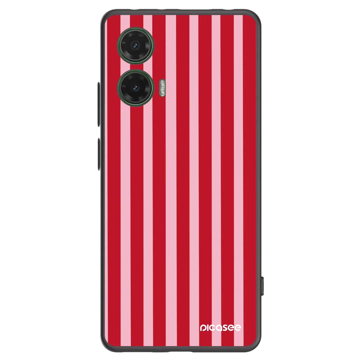 Picasee Μαύρη θήκη σιλικόνης για Motorola Moto G35 5G - Lines red