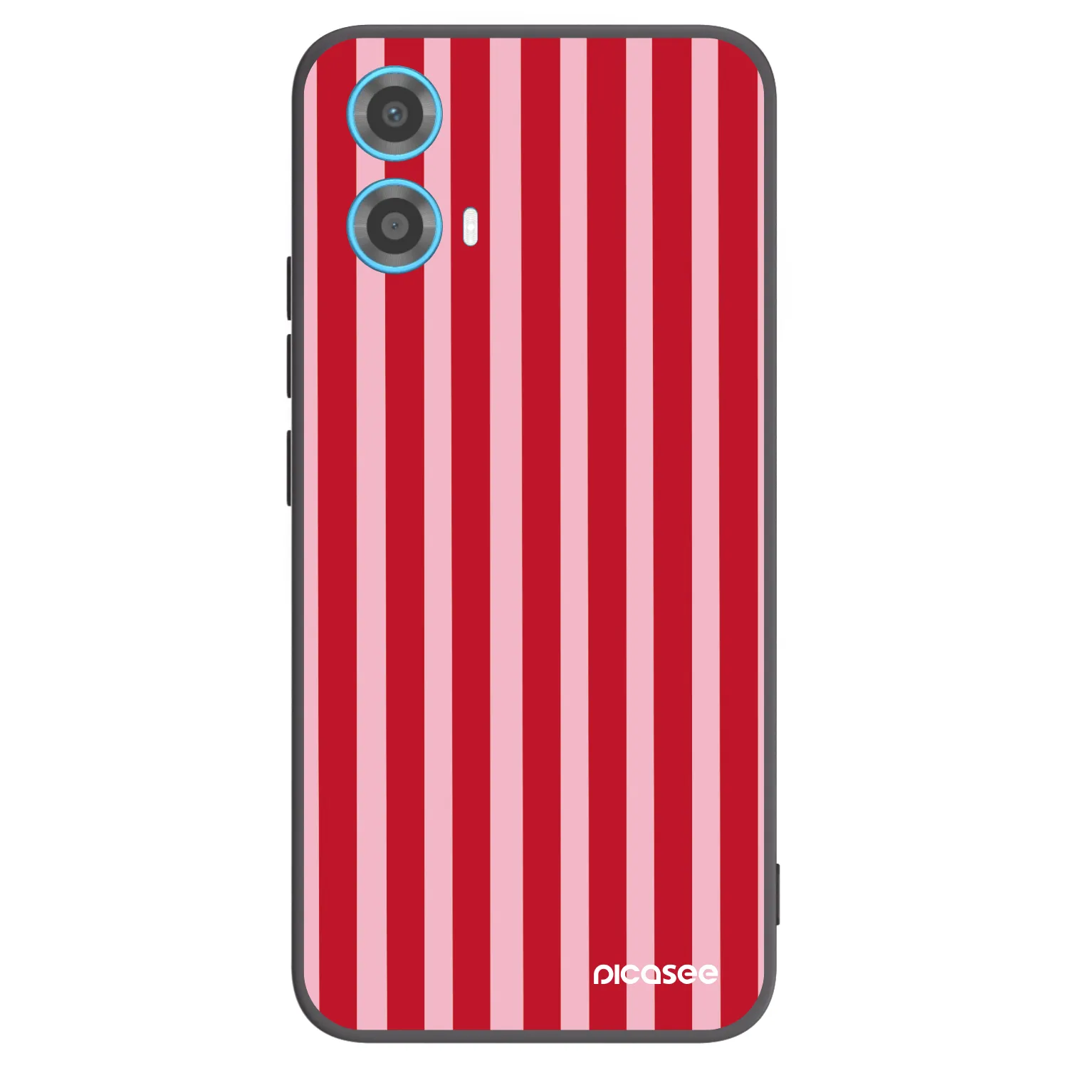 Picasee Μαύρη θήκη σιλικόνης για Motorola Moto G34 5G - Lines red