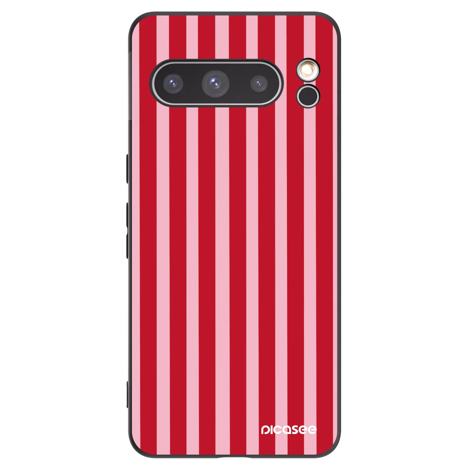 Picasee Μαύρη θήκη σιλικόνης για Google Pixel 8 Pro - Lines red