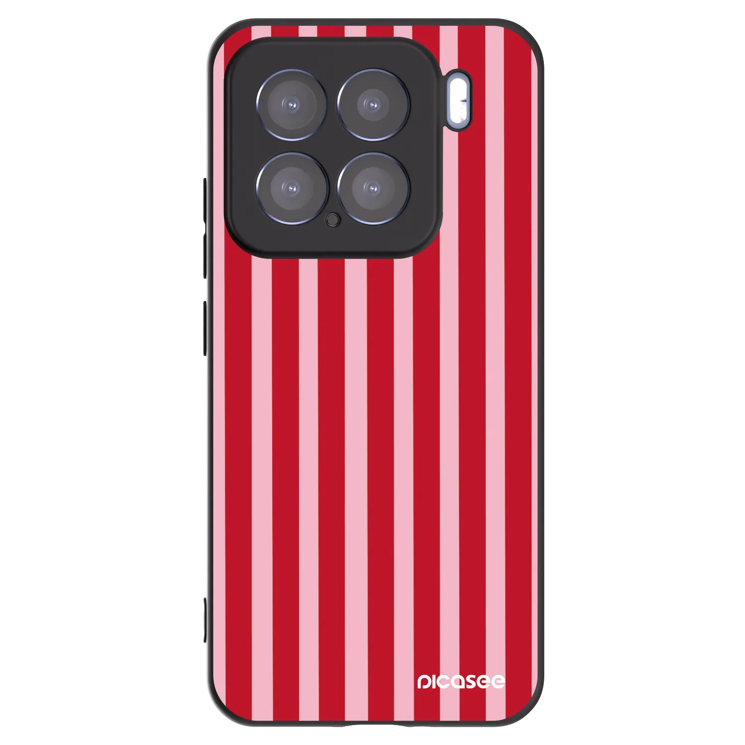 Picasee Μαύρη θήκη σιλικόνης για Xiaomi 15 - Lines red
