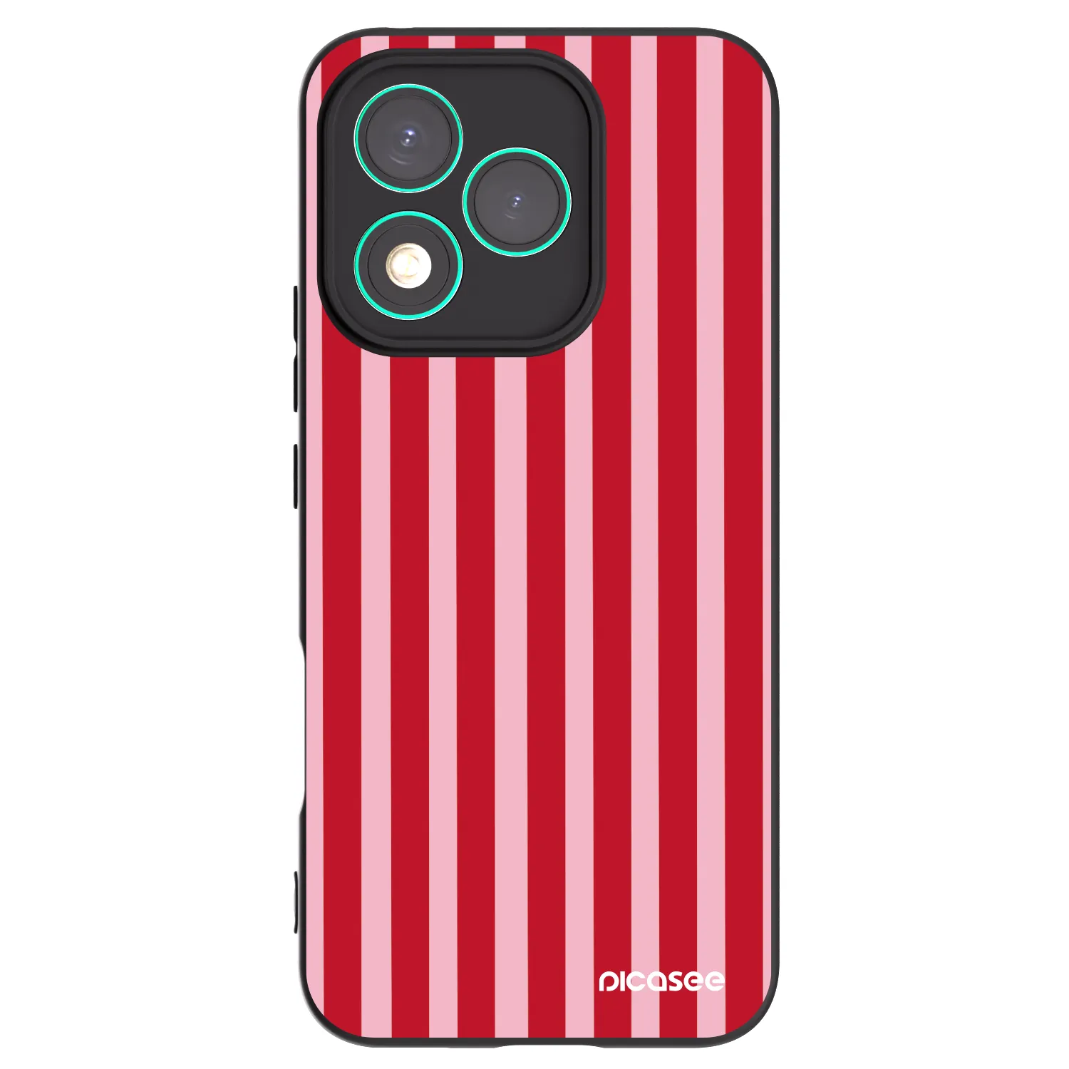 Picasee Μαύρη θήκη σιλικόνης για Honor 400 Lite 5G - Lines red