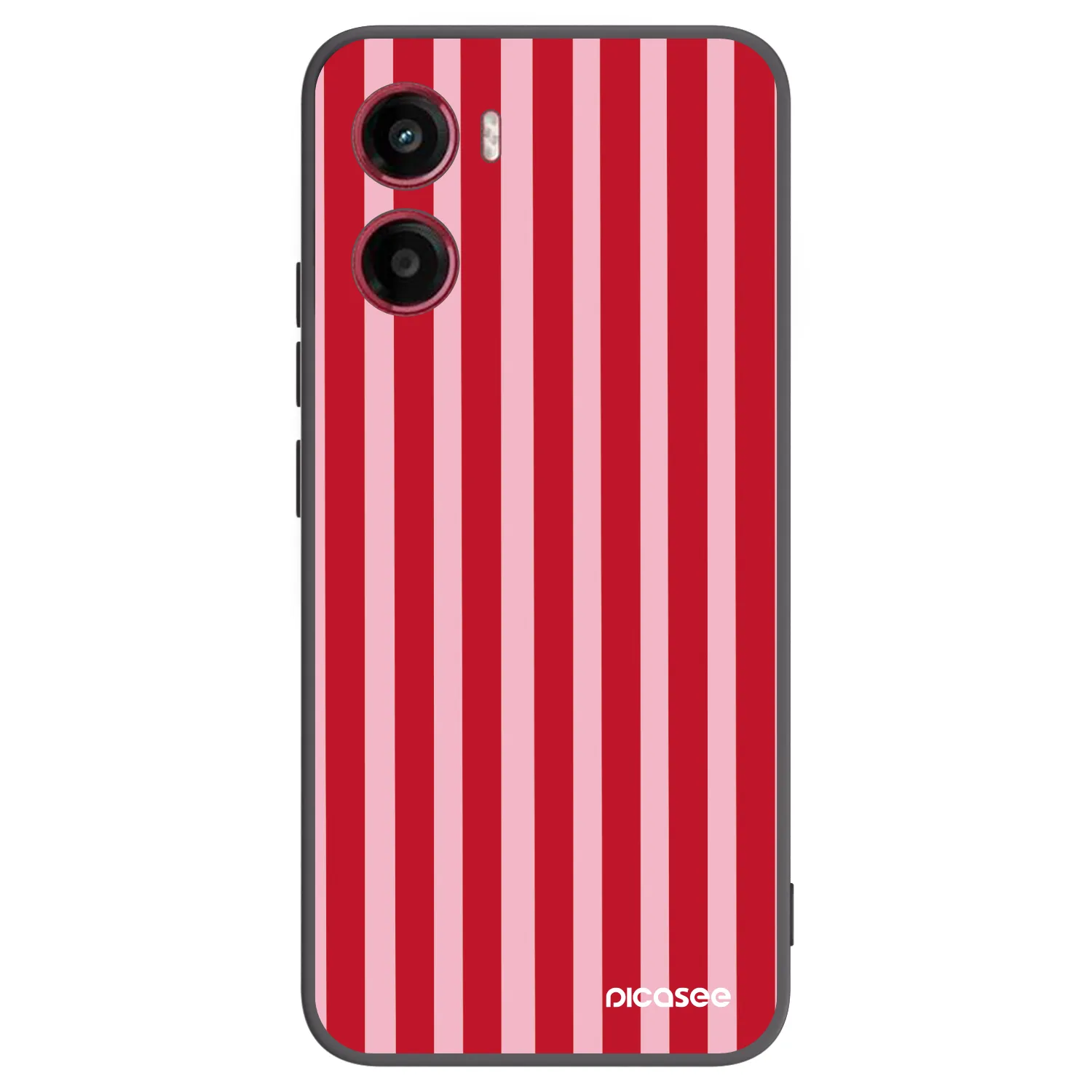 Picasee Μαύρη θήκη σιλικόνης για Motorola Moto G05 - Lines red