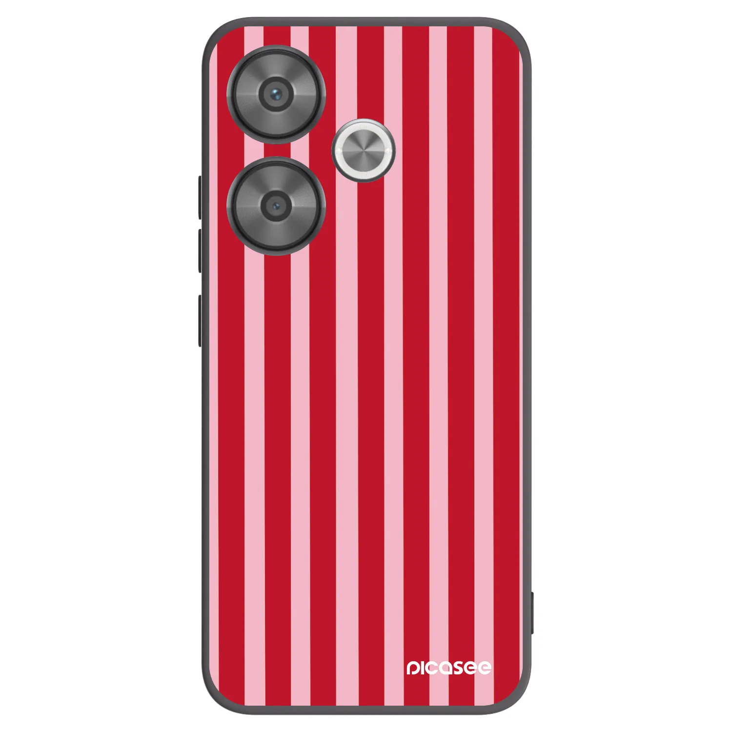 Picasee Μαύρη θήκη σιλικόνης για Xiaomi Poco F6 - Lines red
