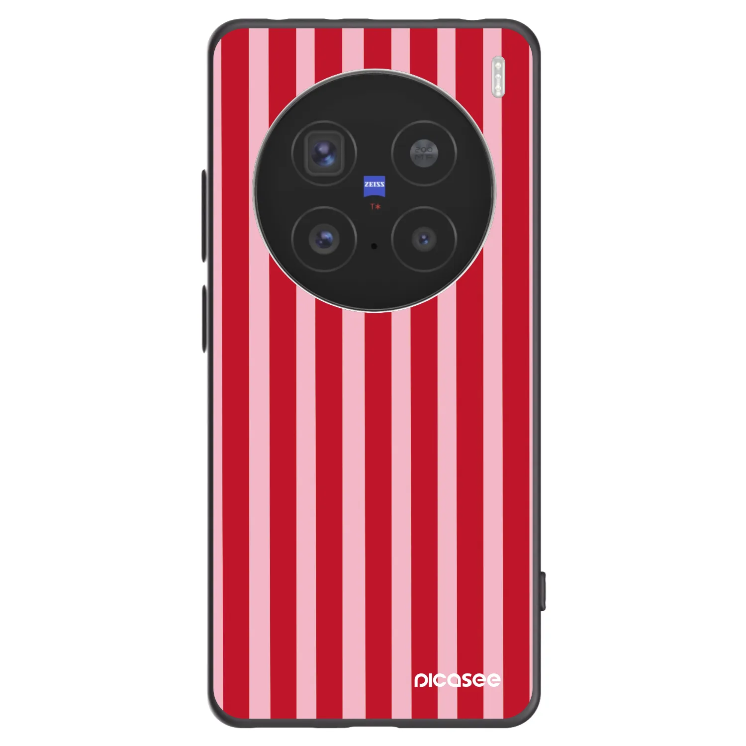 Picasee Μαύρη θήκη σιλικόνης για Vivo X200 Pro - Lines red