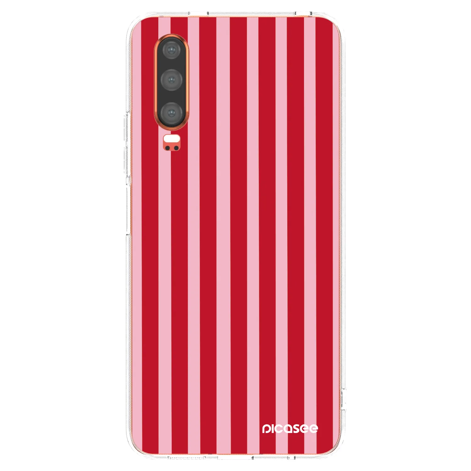 Picasee διαφανής θήκη σιλικόνης Huawei P30 - Lines red