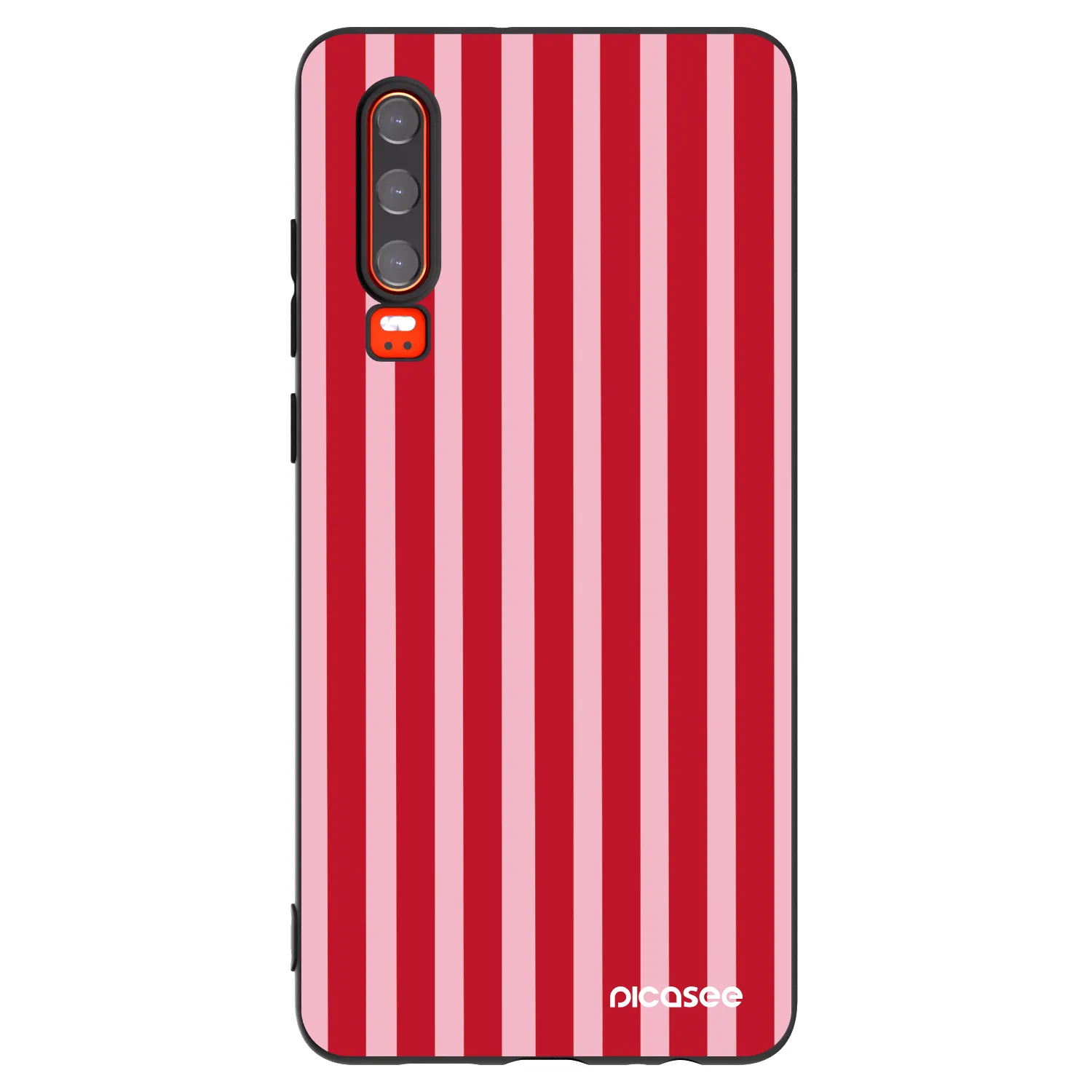 Picasee Μαύρη θήκη σιλικόνης για Huawei P30 - Lines red