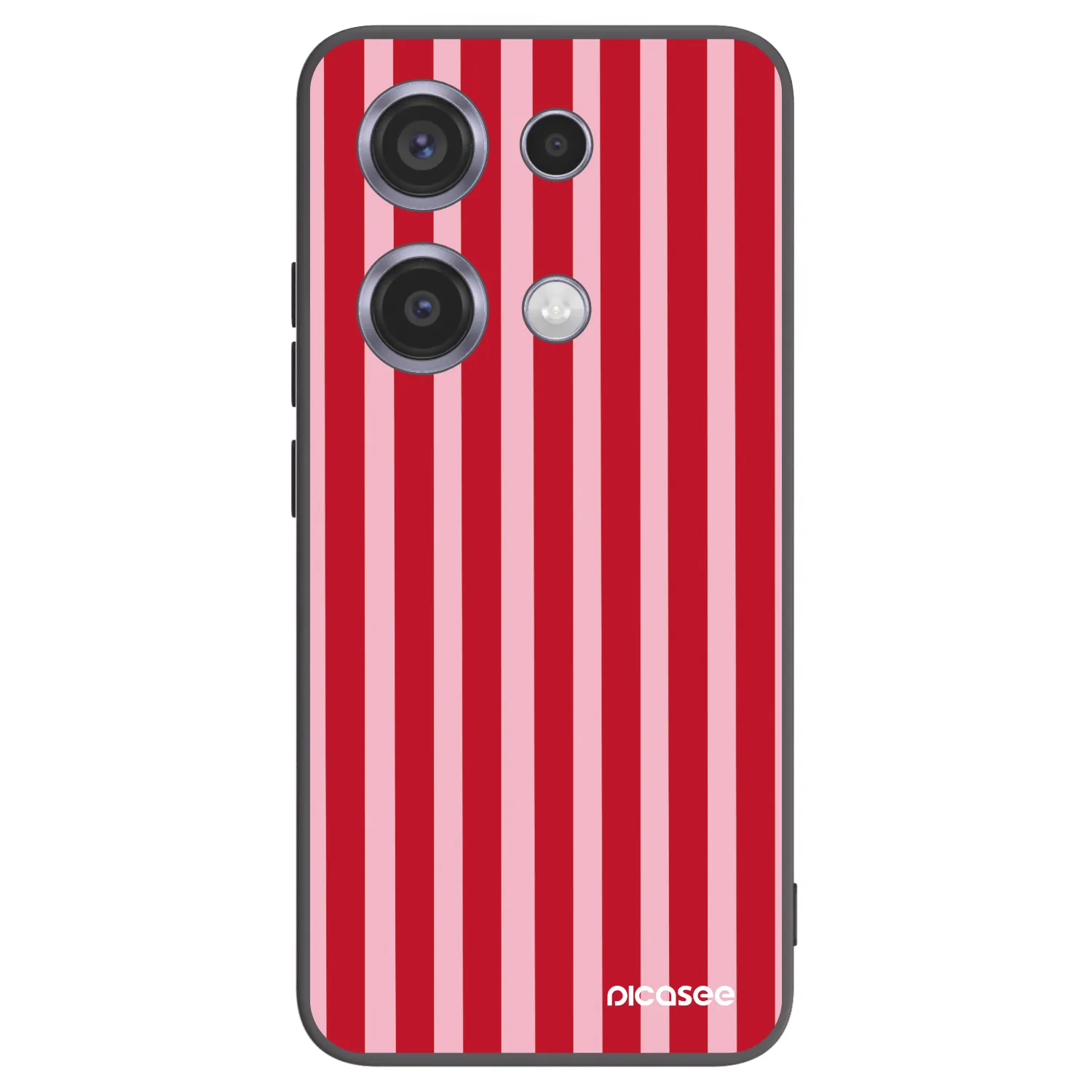 Picasee Μαύρη θήκη σιλικόνης για Xiaomi Redmi Note 14S - Lines red