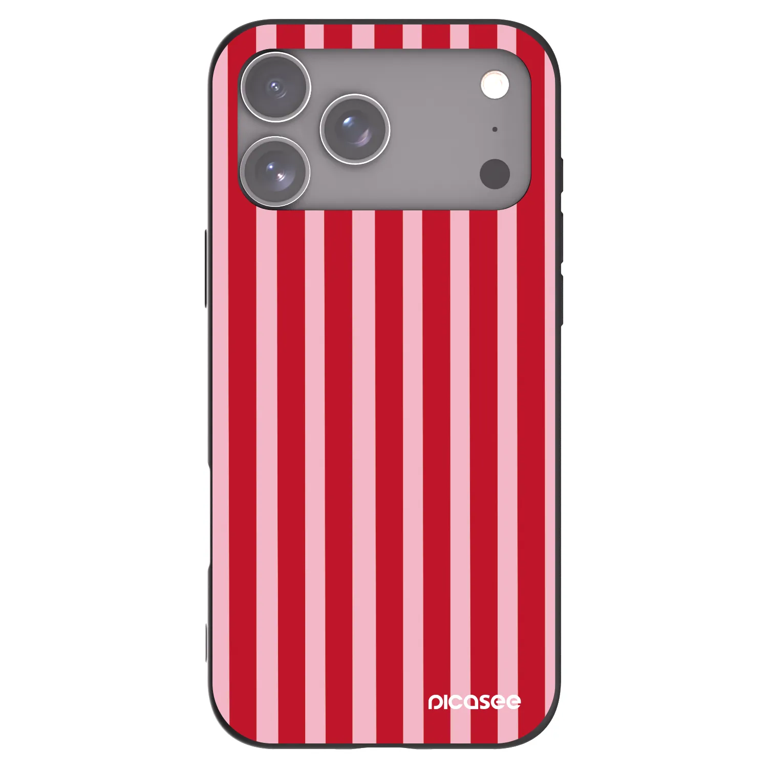 Picasee Μαύρη θήκη σιλικόνης για Apple iPhone 17 Pro Max - Lines red