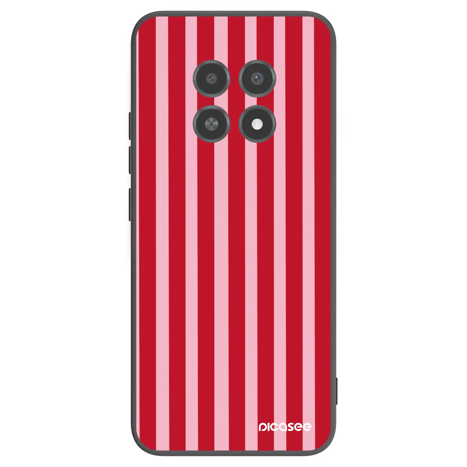 Picasee Μαύρη θήκη σιλικόνης για Realme 12X - Lines red