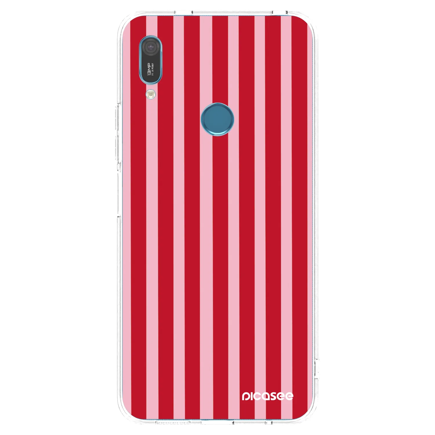 Picasee διαφανής θήκη σιλικόνης Huawei Y6 2019 - Lines red