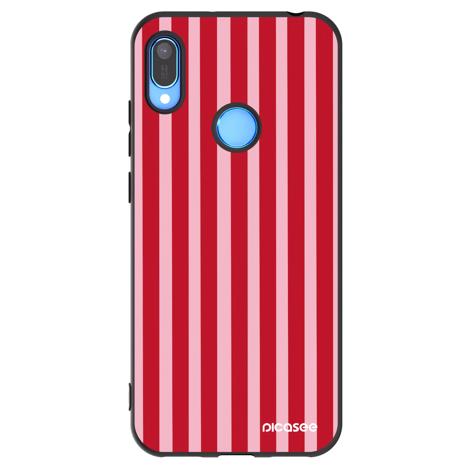 Picasee Μαύρη θήκη σιλικόνης για Huawei Y6 2019 - Lines red