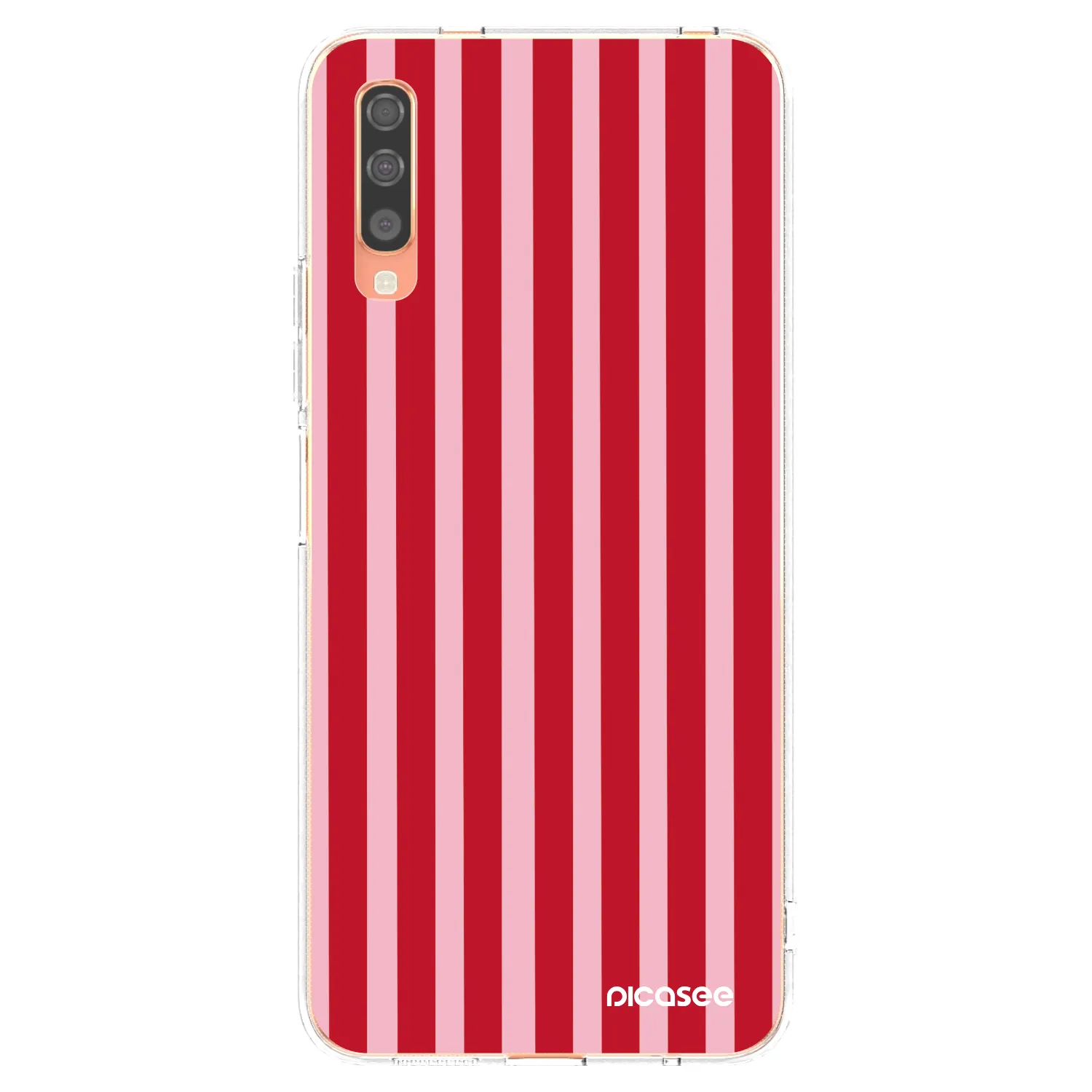 Picasee διαφανής θήκη σιλικόνης Samsung Galaxy A70 A705F - Lines red