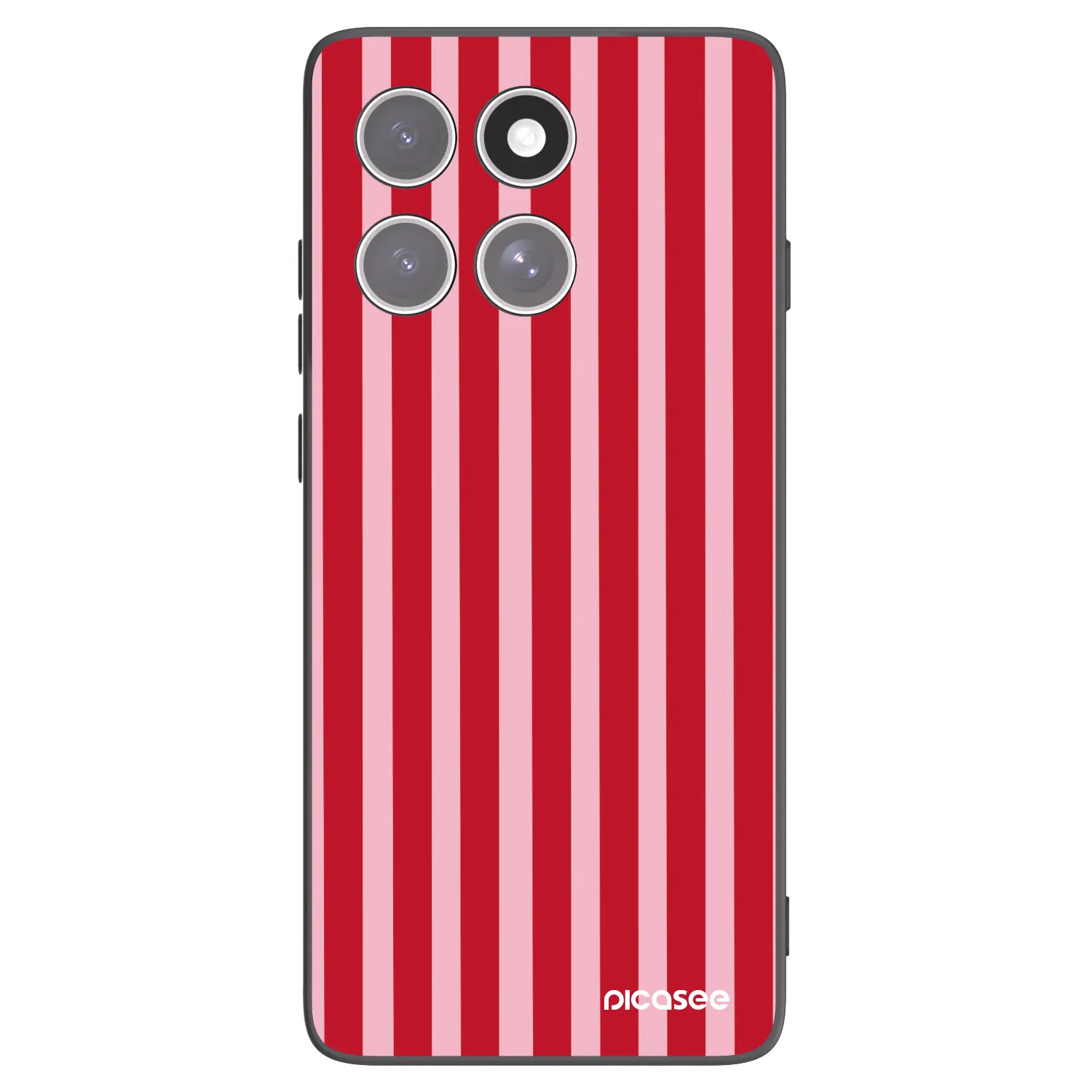 Picasee Μαύρη θήκη σιλικόνης για Motorola Edge 60 Pro - Lines red